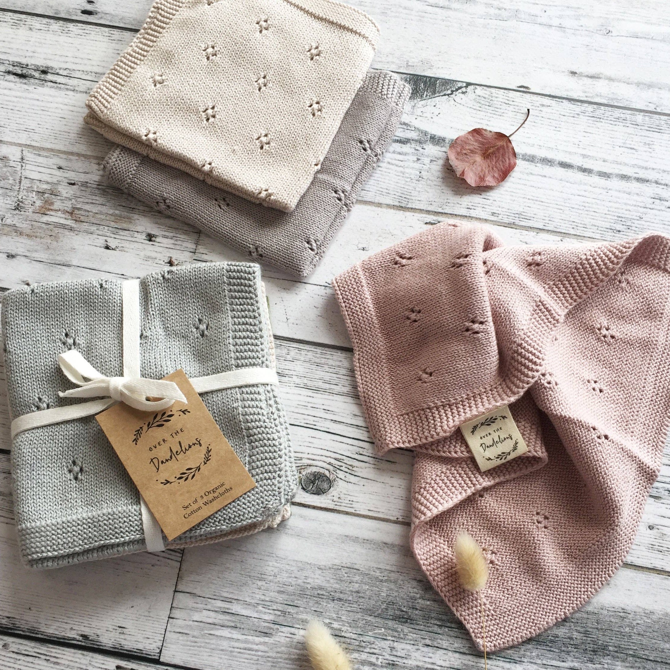Organic Cotton Wash Cloth Set Fawn