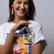 Mini Beaded Handbag Keychain Cherry & Lemon