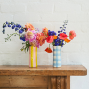 Pink & Yellow Stripe Small Vase