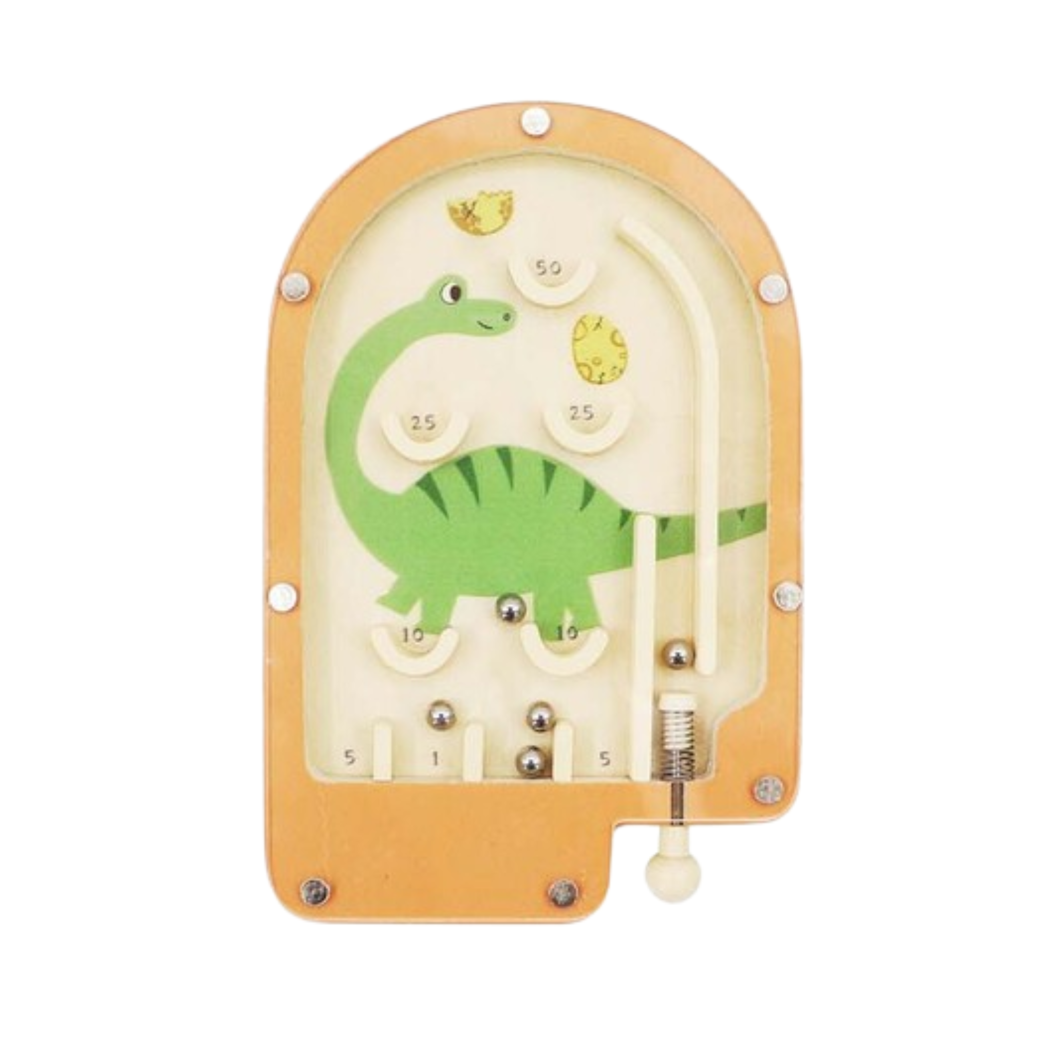 Mini Wooden Pinball Game Green Dinosaur