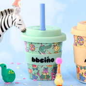 Reusable Babycino Bamboo Cup Party Animal Green (120ml)