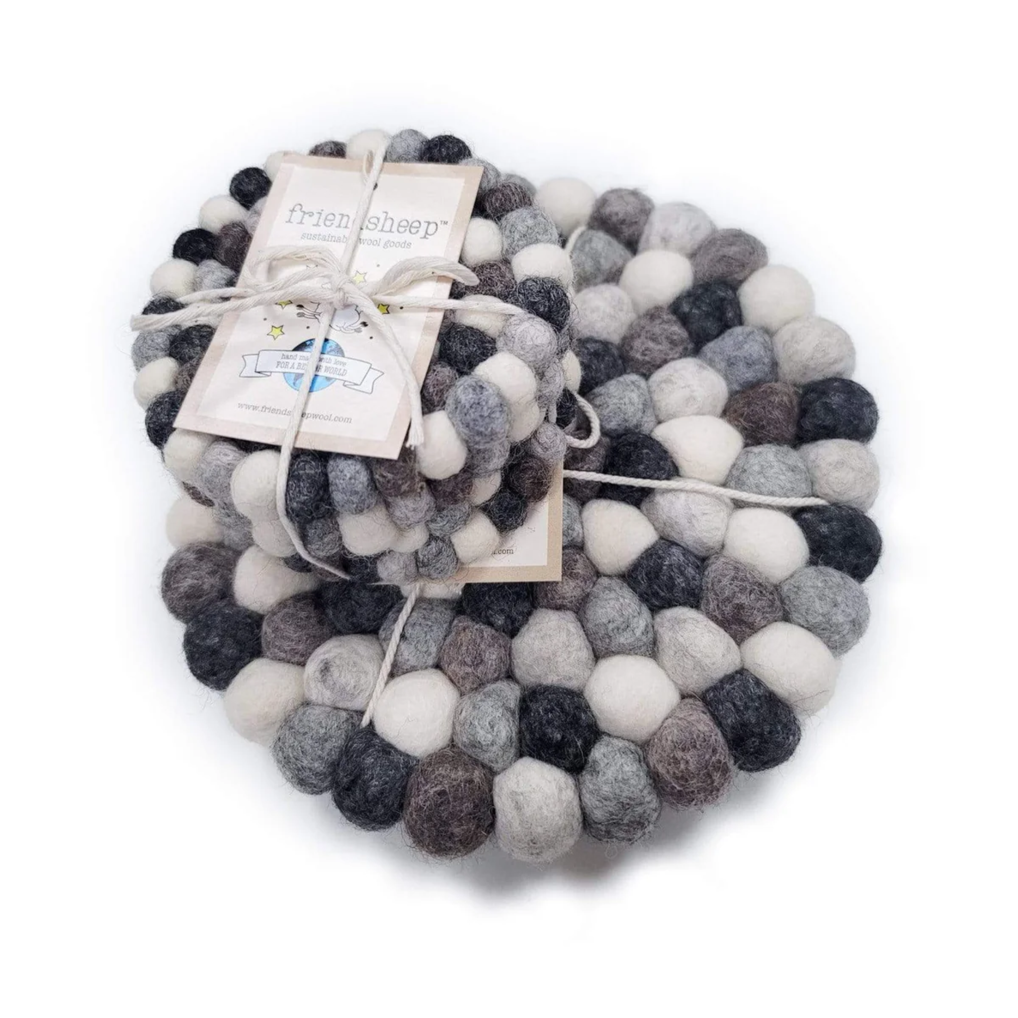 Set Of 4 Eco Coasters Stone