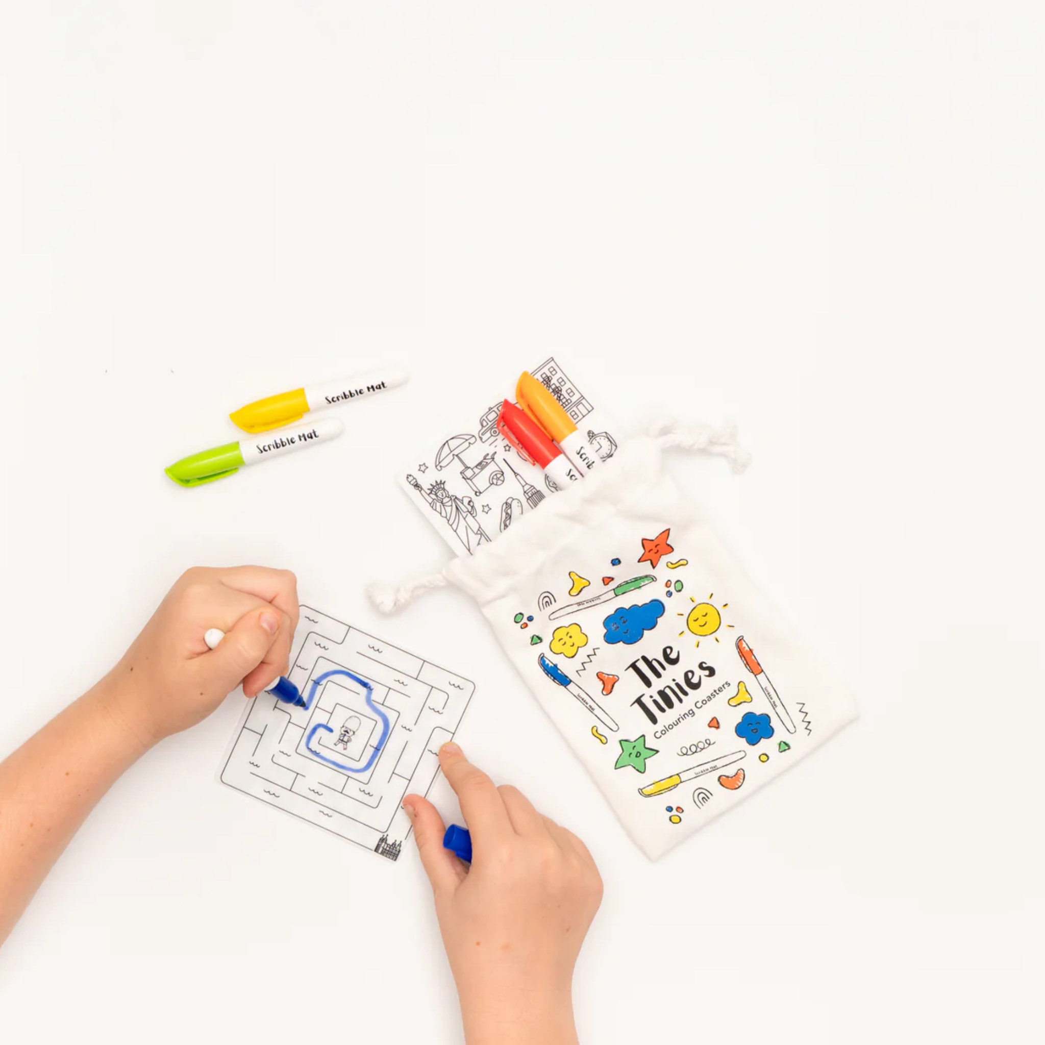 The Tinies Reusable Colouring Coasters