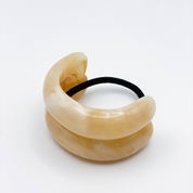 Double Crescent Hair Cuff Tie Champagne