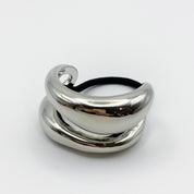 Double Pony Hair Cuff Tie Silver