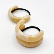 Double Crescent Hair Cuff Tie Champagne