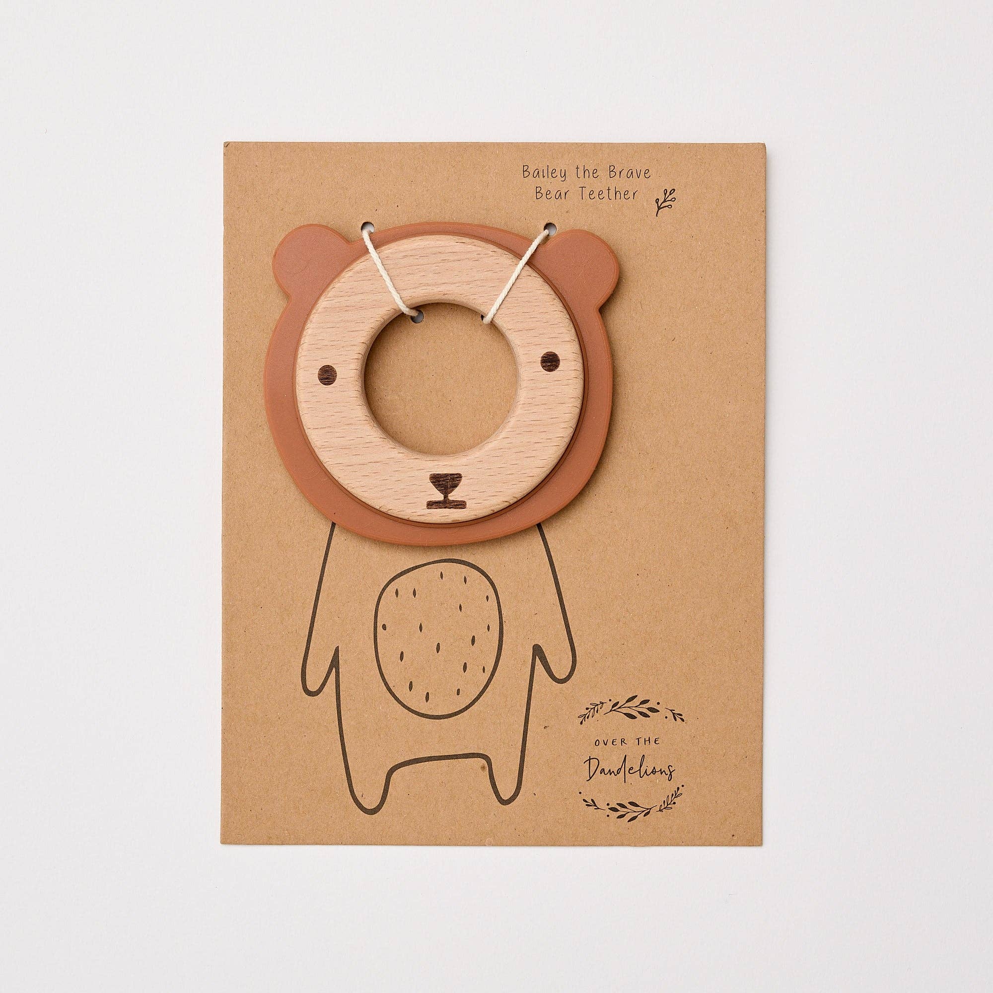 Bailey The Bear Teether Wood & Silicone