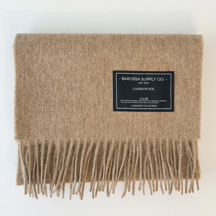 Camel Lambswool Scarf