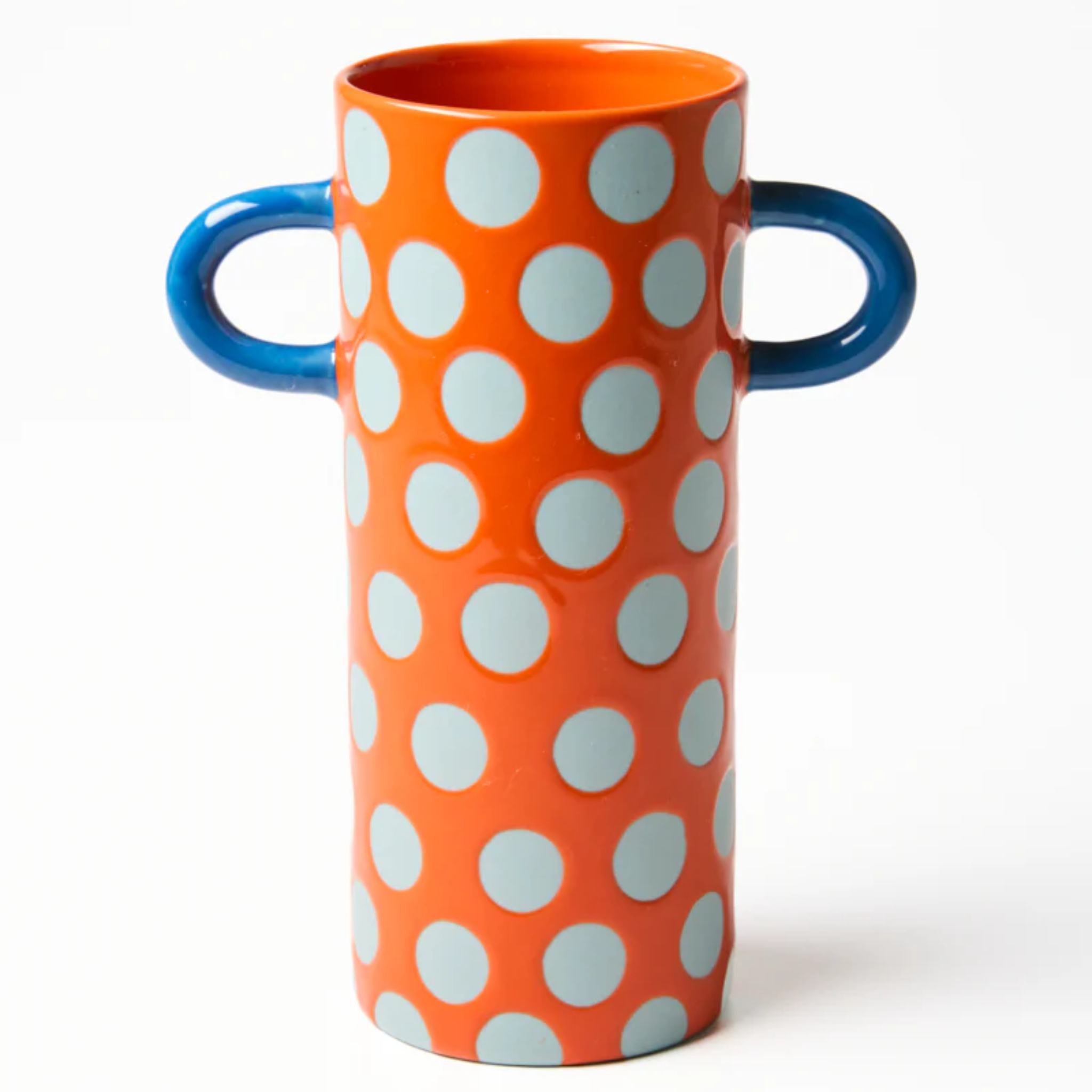 Griffe Blue Red Spot Bud Vase