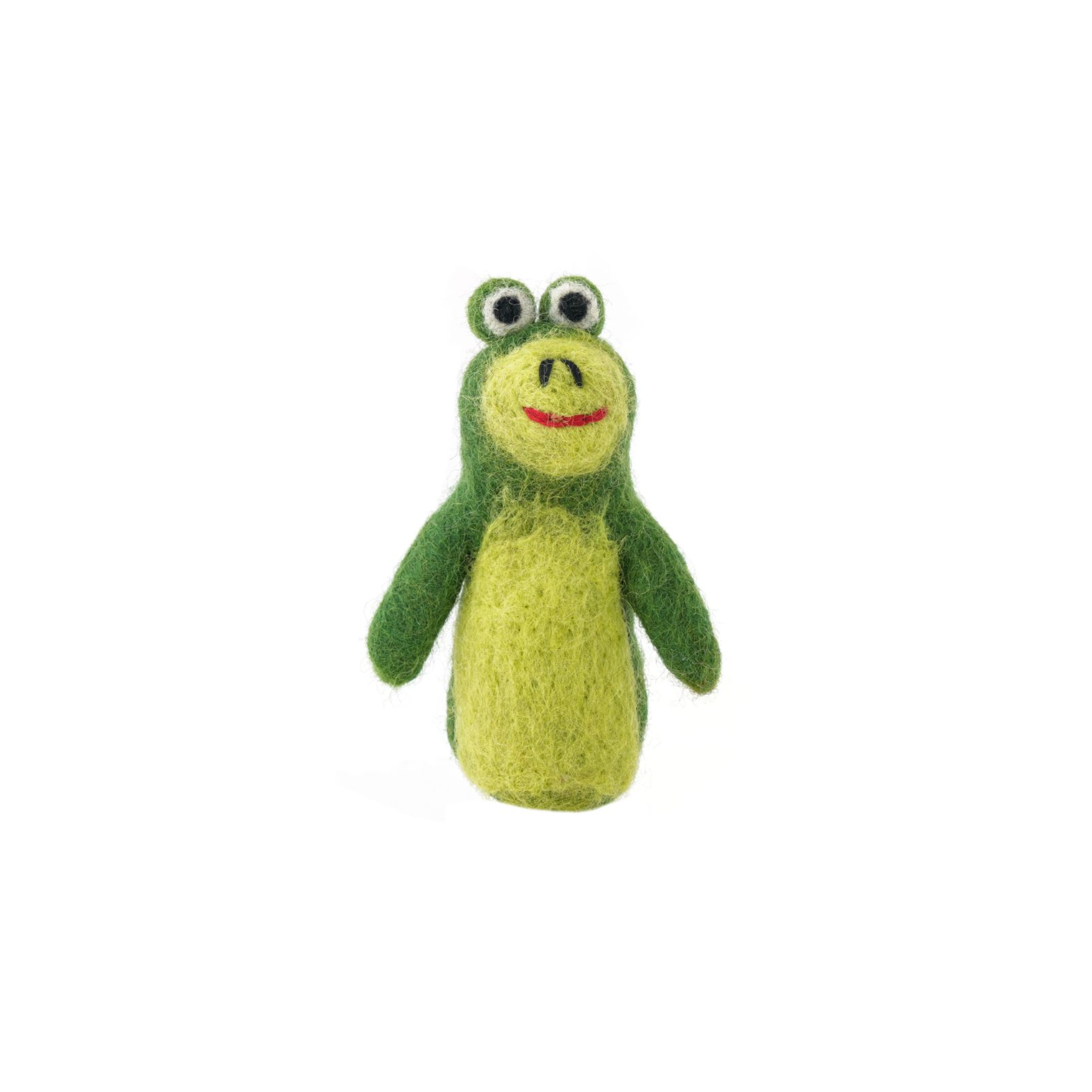 Handmade Felted Finger Puppet Frog