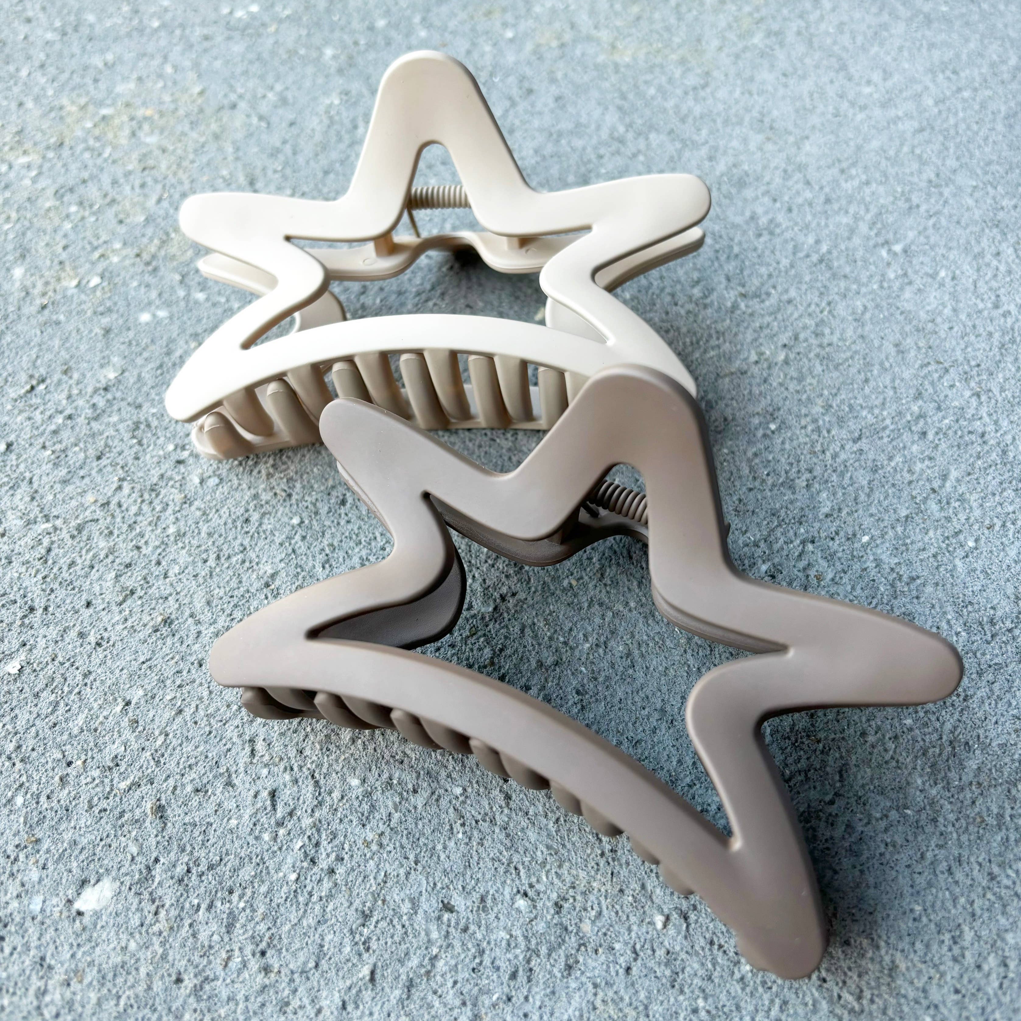 Matte Star Hair Claw Clip Brown