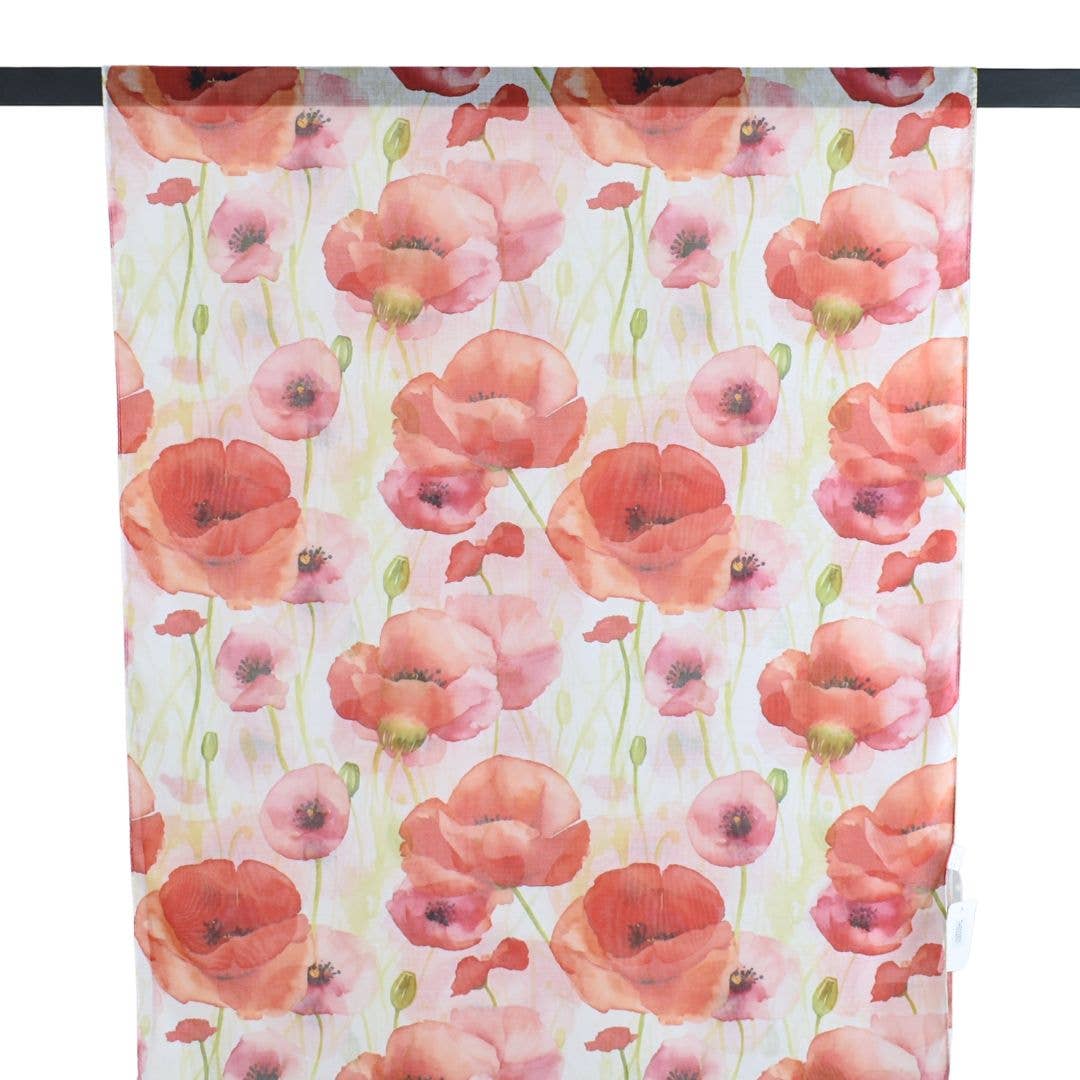 Red Blushing Poppies Scarf
