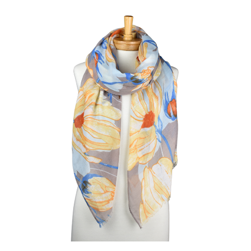 Grey Windflower Scarf