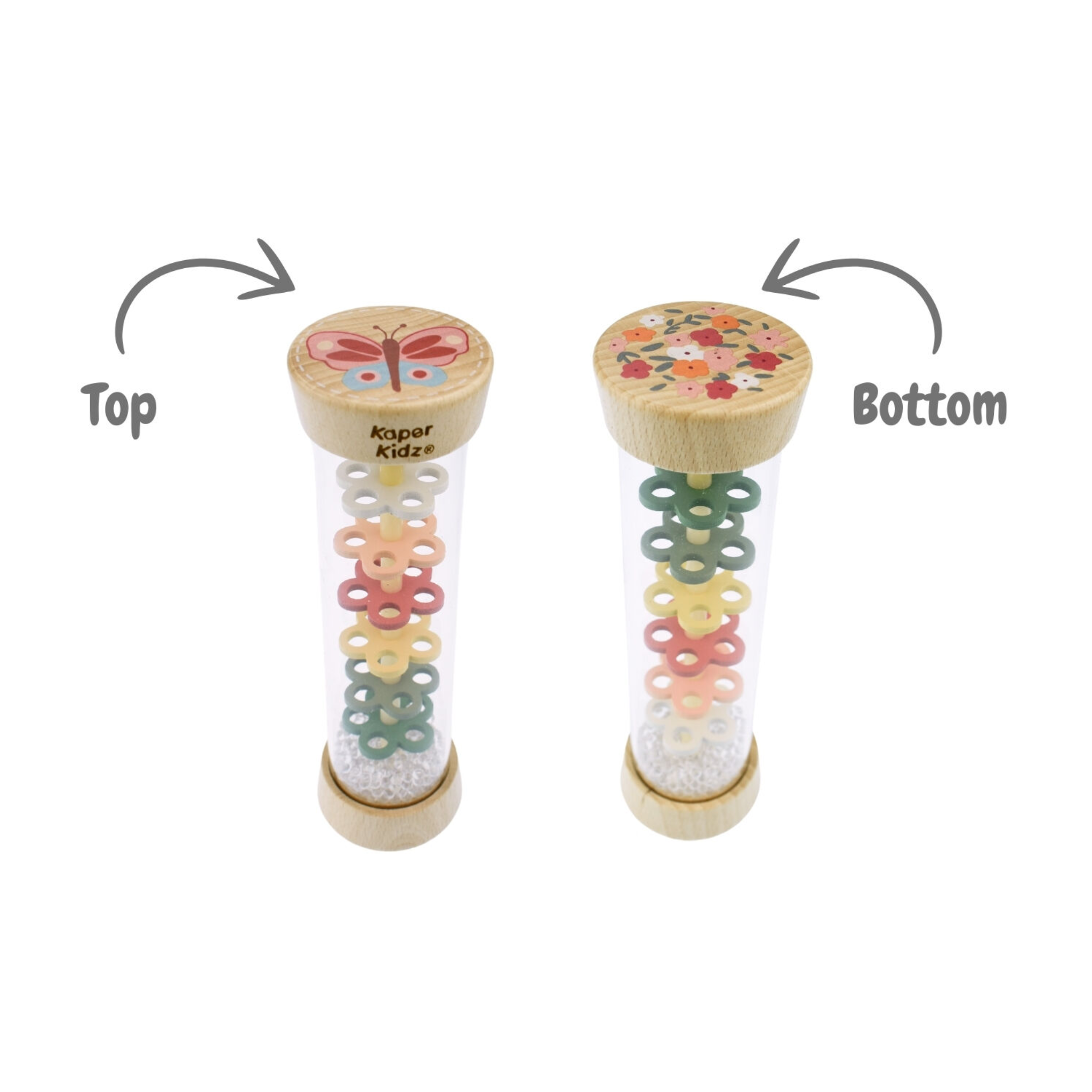 Wooden Spring Insect Rainmaker Rattle Butterfly