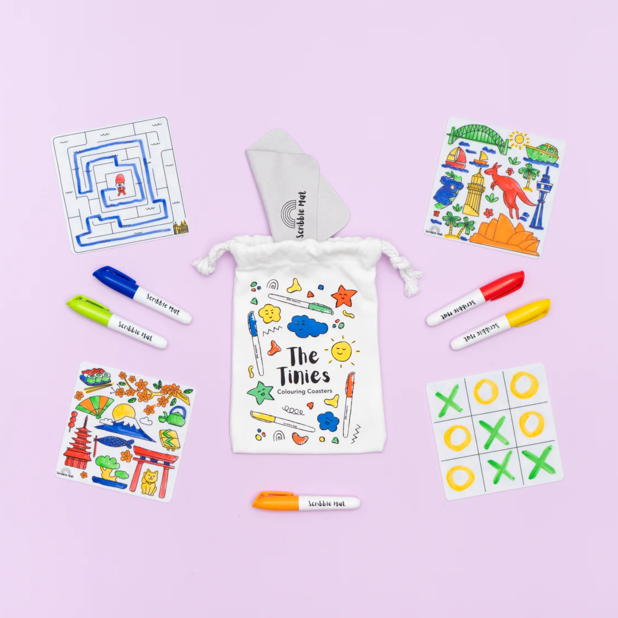 The Tinies Reusable Colouring Coasters