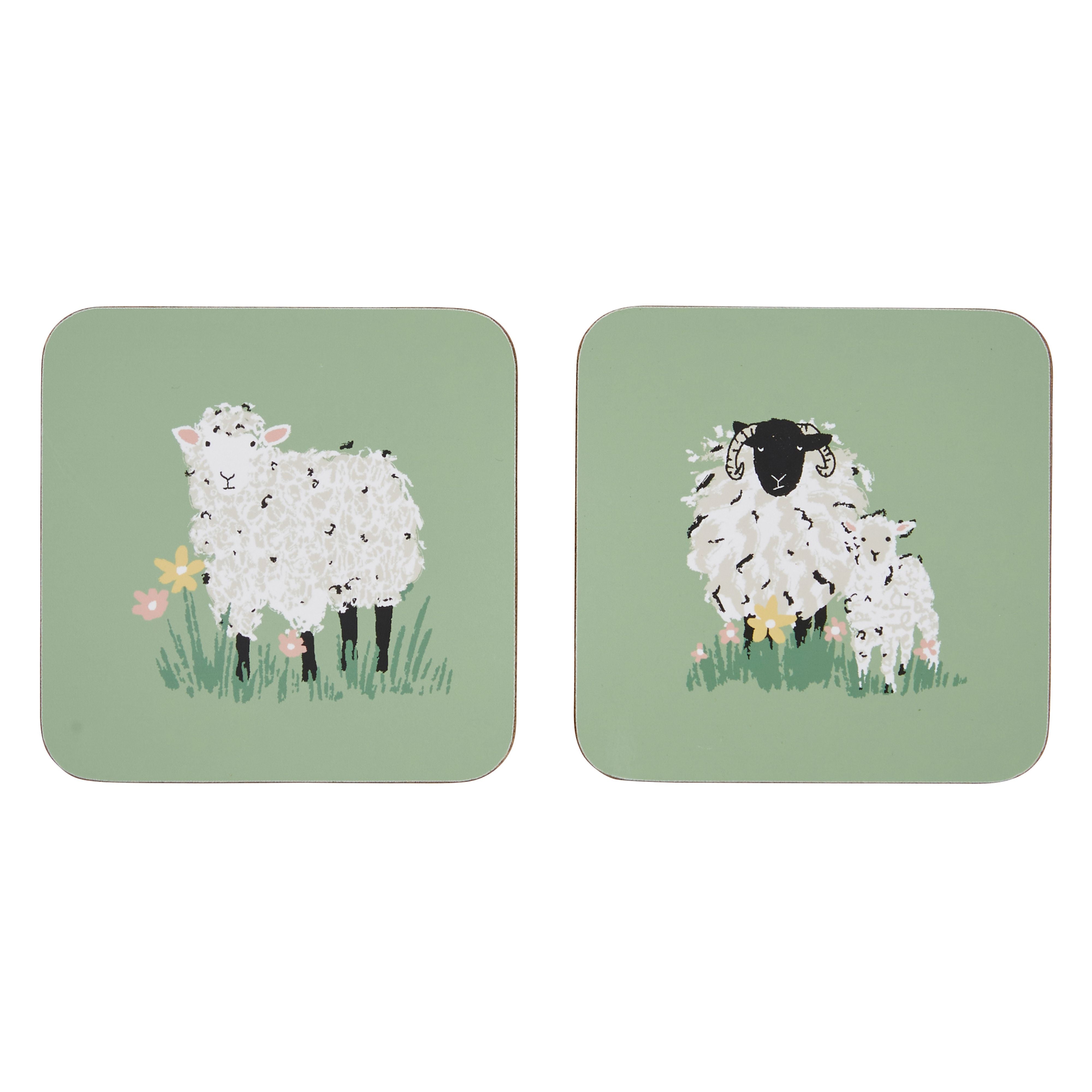 Woolly Sheep Set Of 4 Coasters