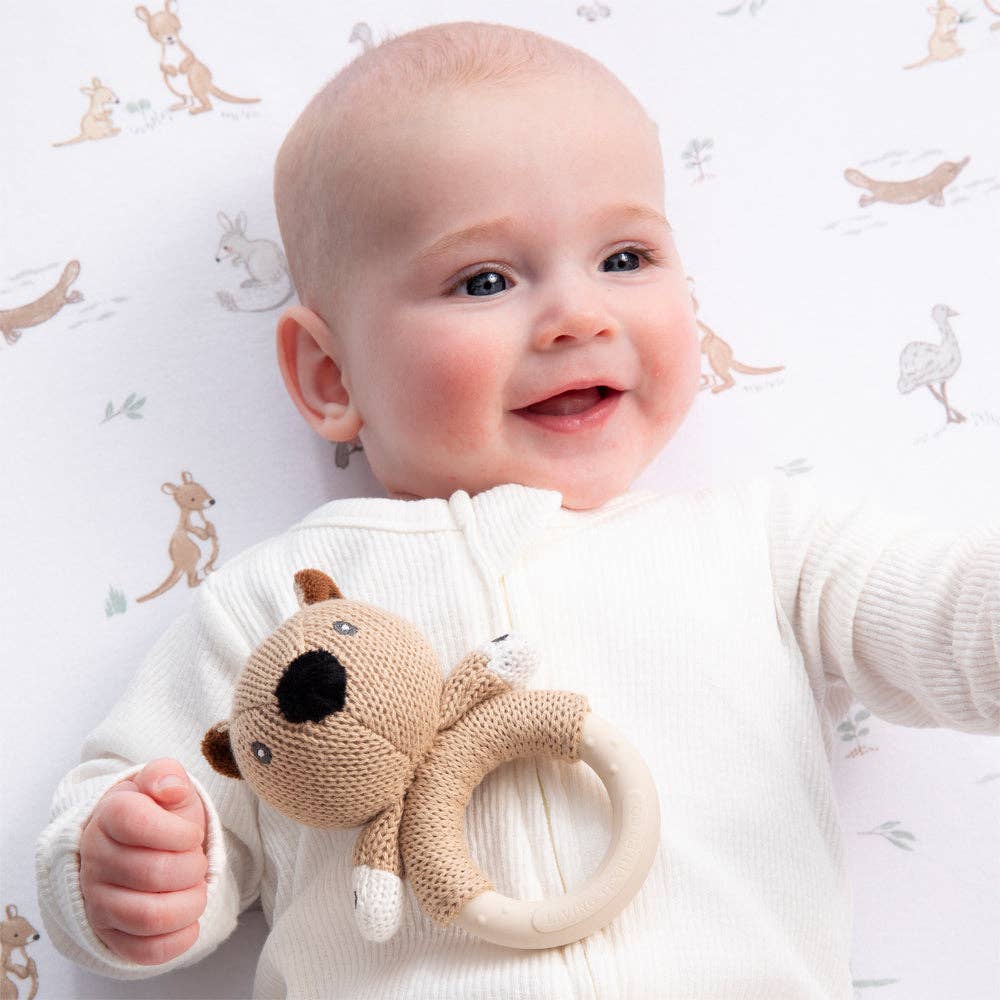 Teething Ring Rattle Wombat