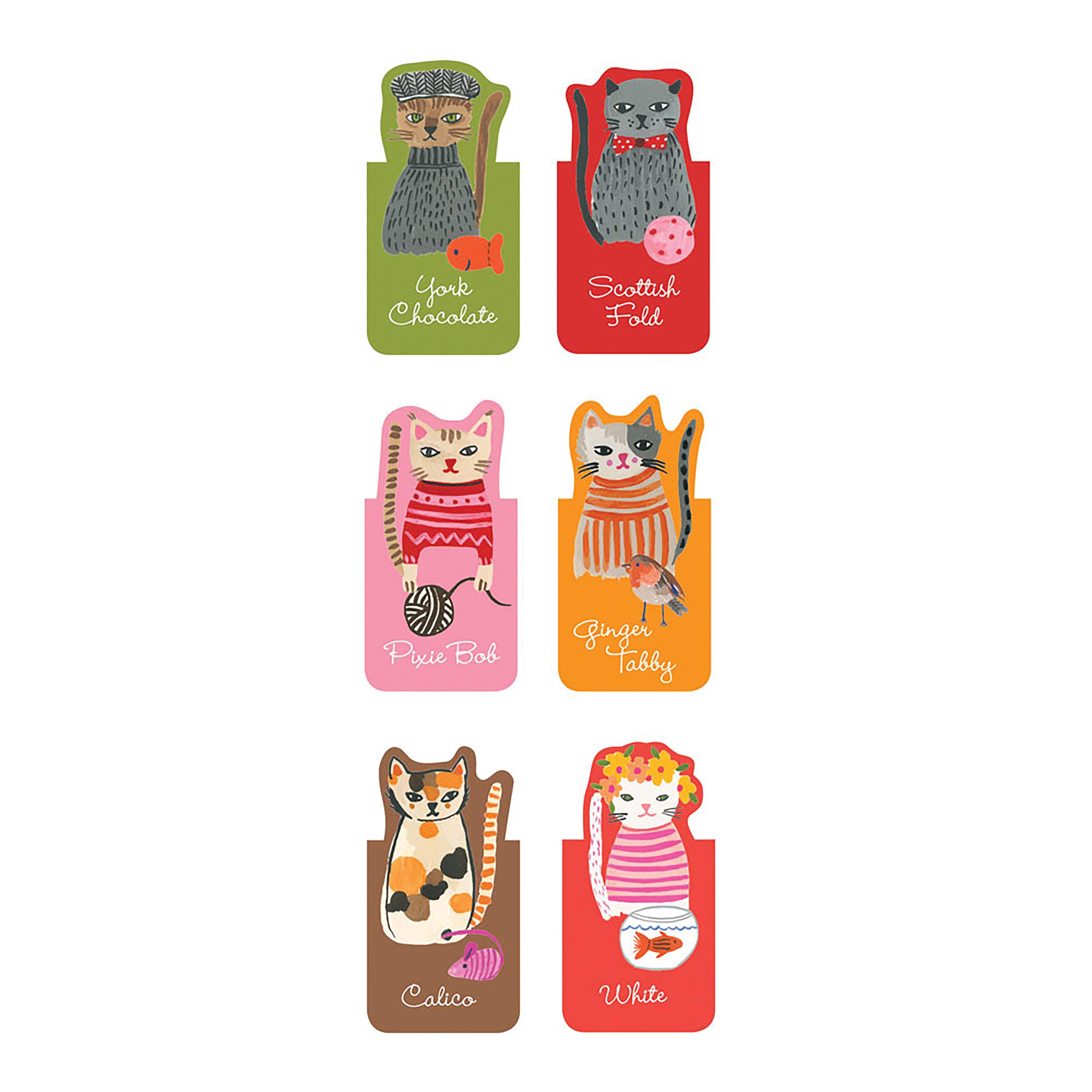 Cool Cats Magnetic Bookmarks Set