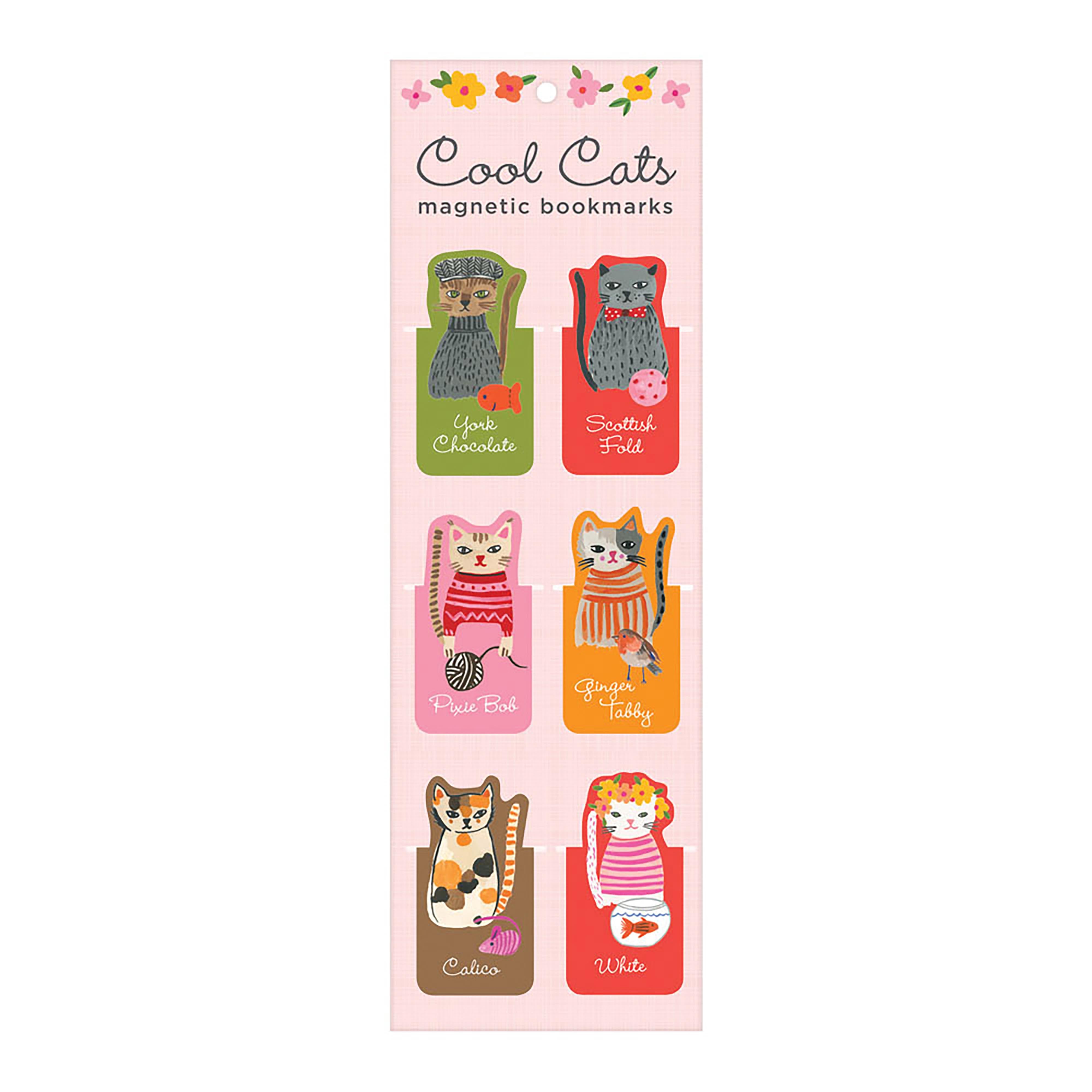 Cool Cats Magnetic Bookmarks Set