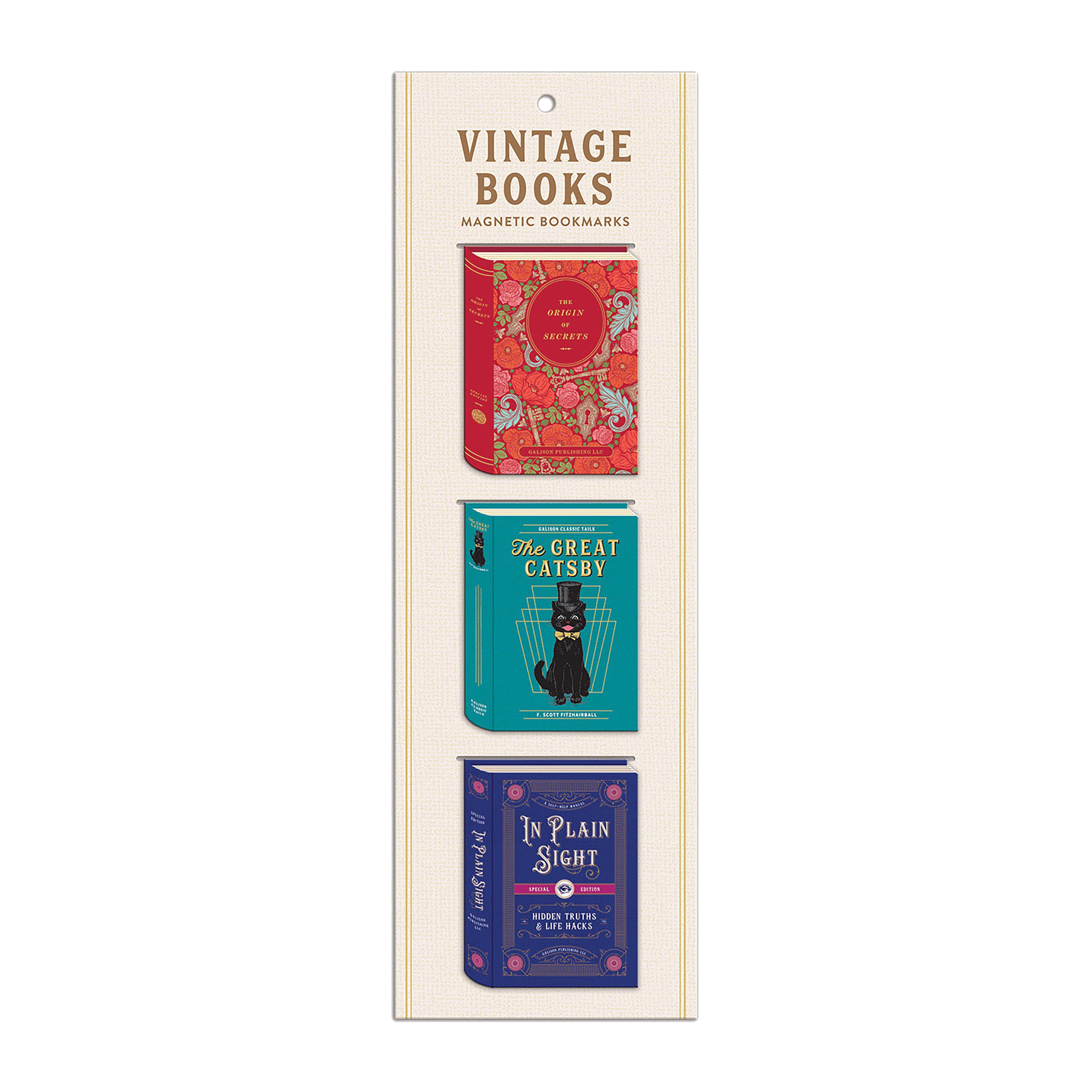 Vintage Books Magnetic Bookmarks Set