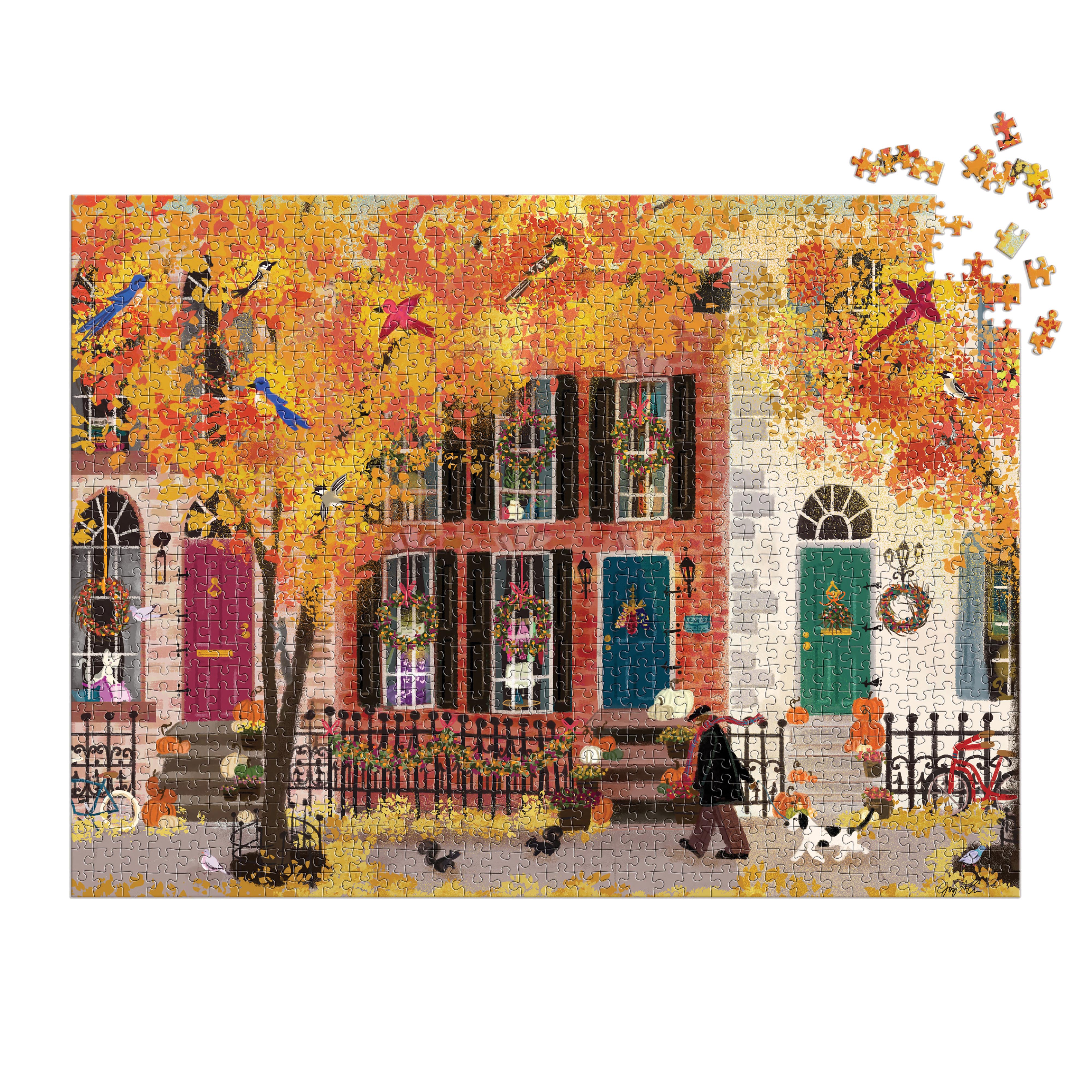 Joy Laforme Autumn In The Neighbourhood 1000PC Puzzle