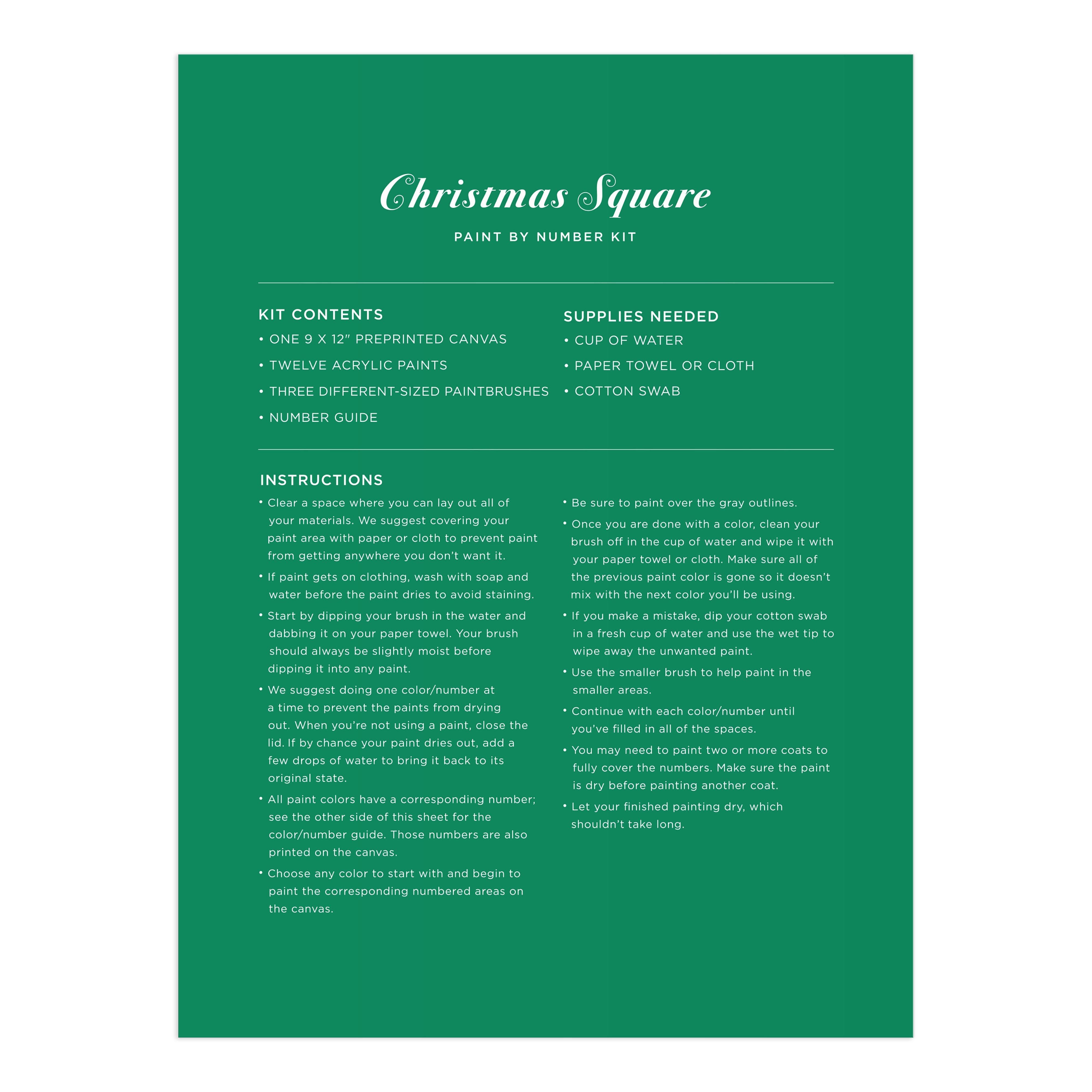 Joy Laforme Christmas Square Paint by Number Kit
