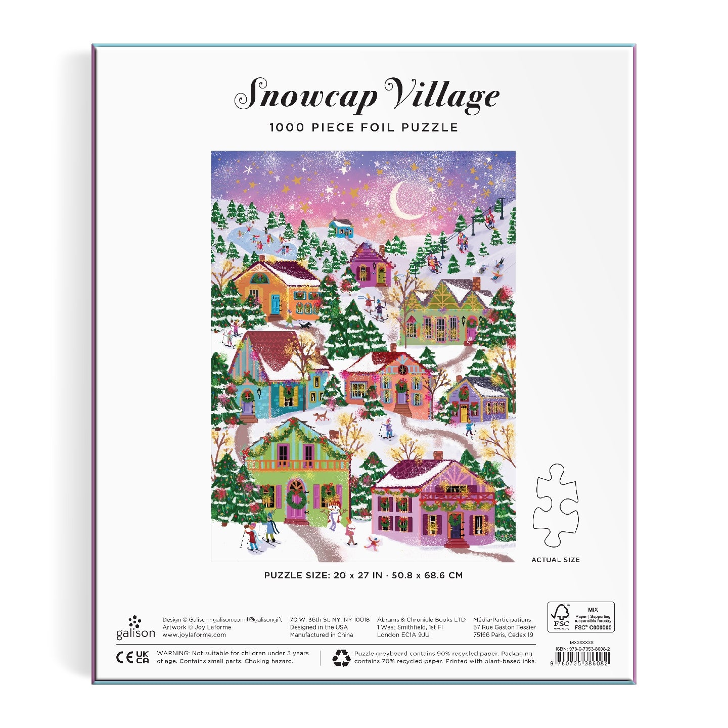 Joy Laforme Snowcap Village 1000PC Foil Puzzle