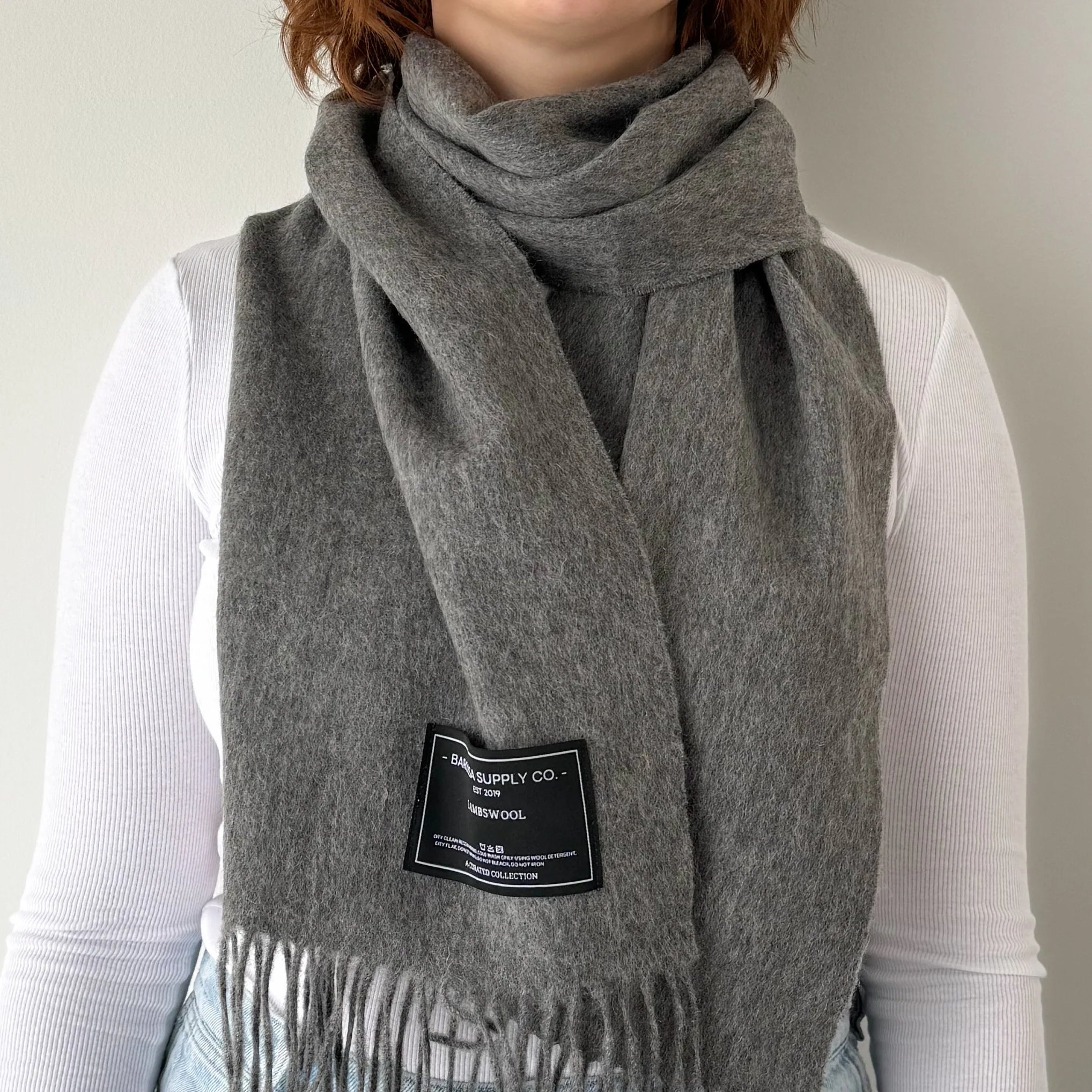 Winter Grey Lambswool Scarf