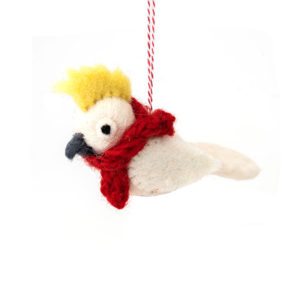 Cockatoo Christopher Felt Christmas Decoration