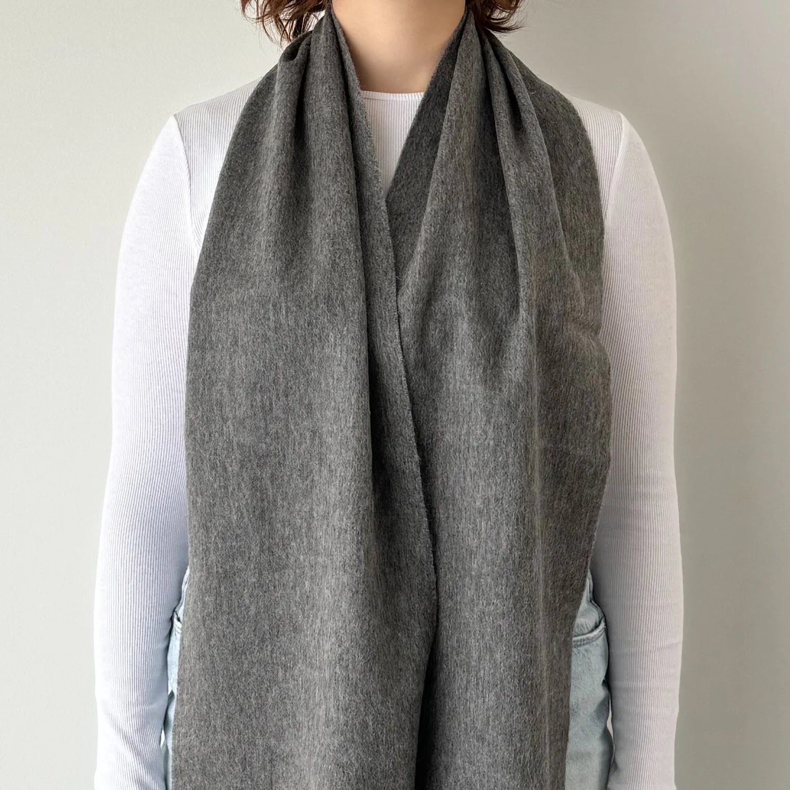Winter Grey Lambswool Scarf