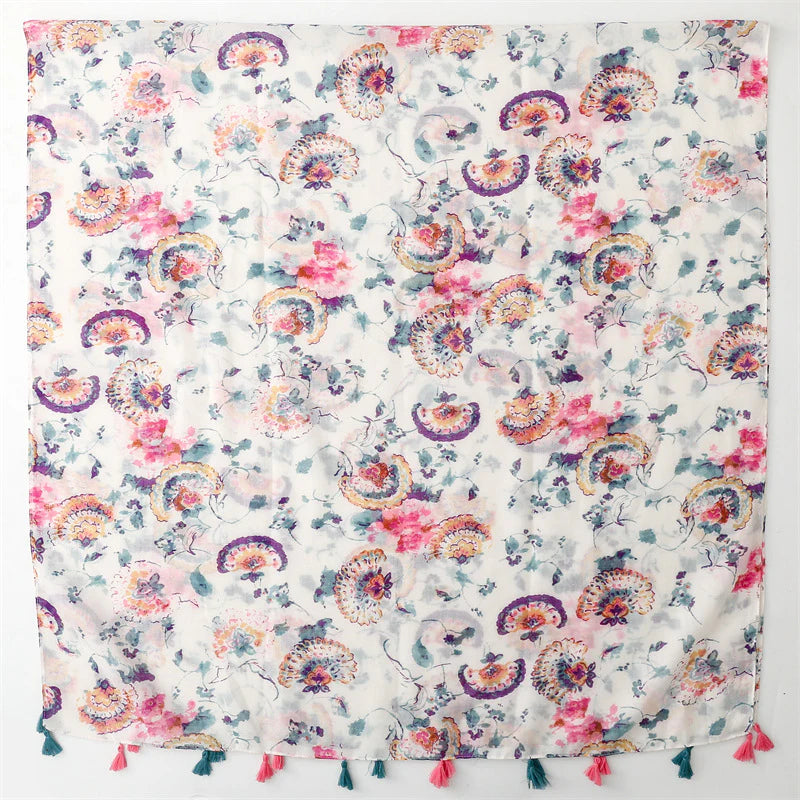 Peacock Floral Scarf