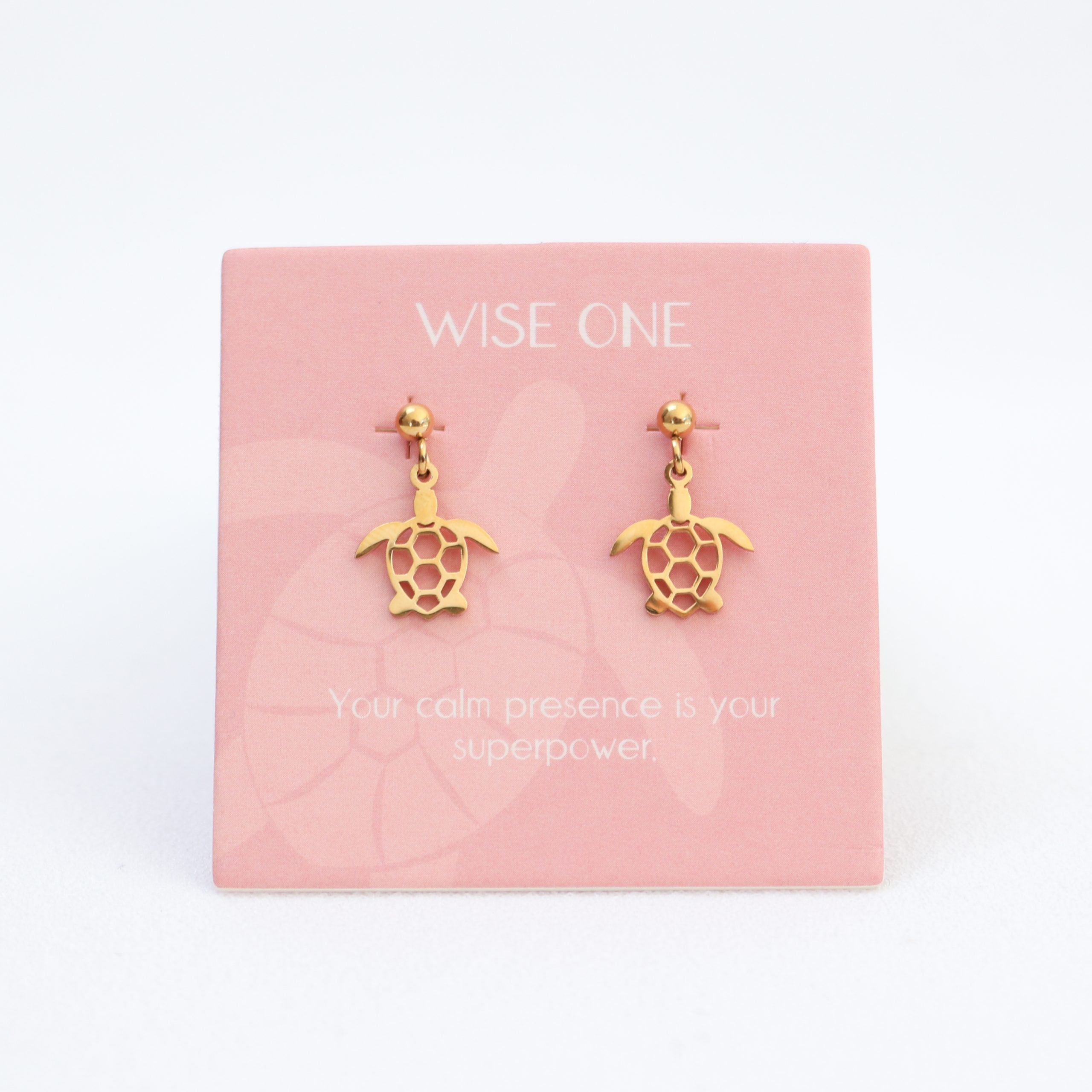 Wise One Drop Earrings Gold