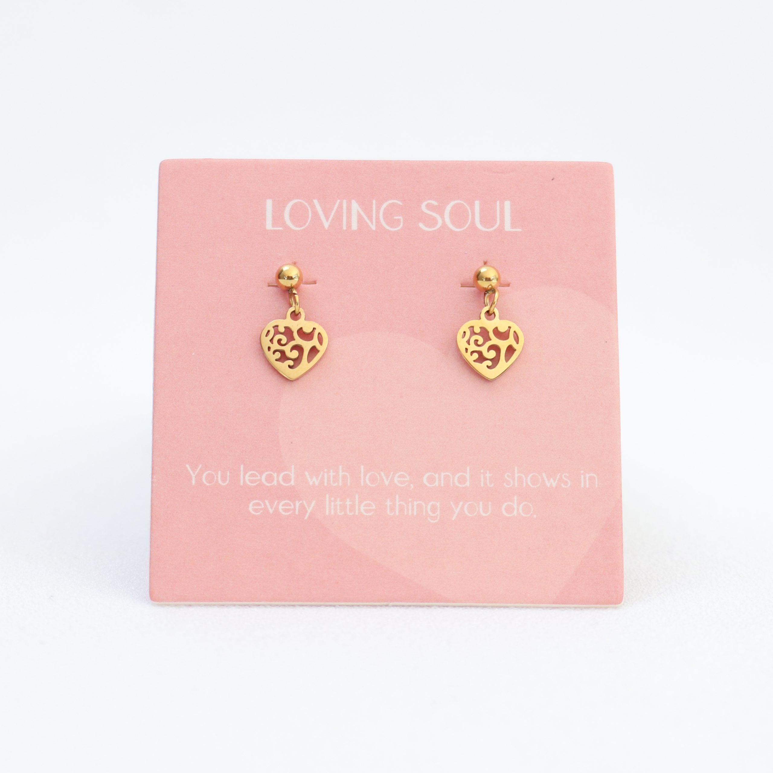 Loving Soul Drop Earrings Gold