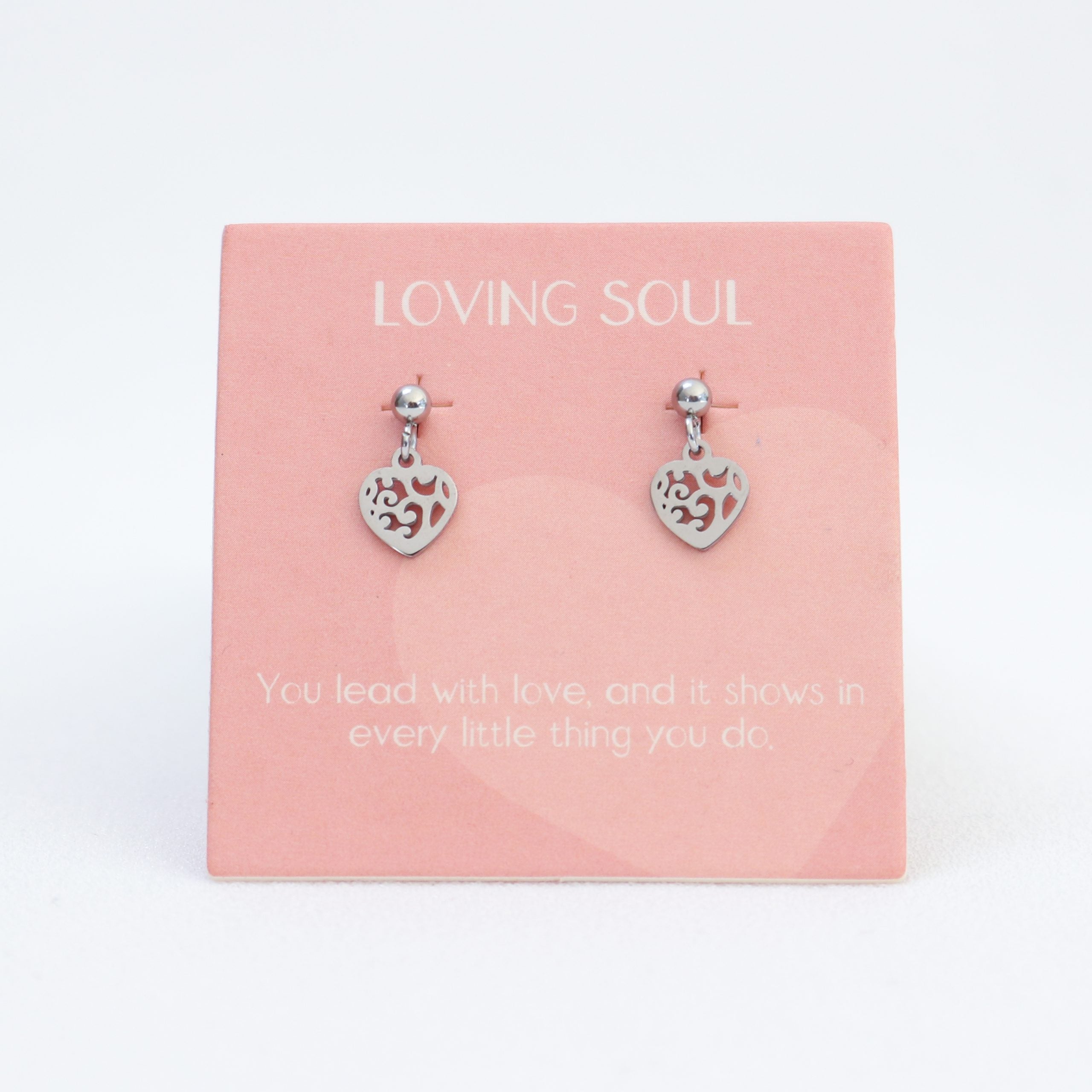 Loving Soul Drop Earrings Silver