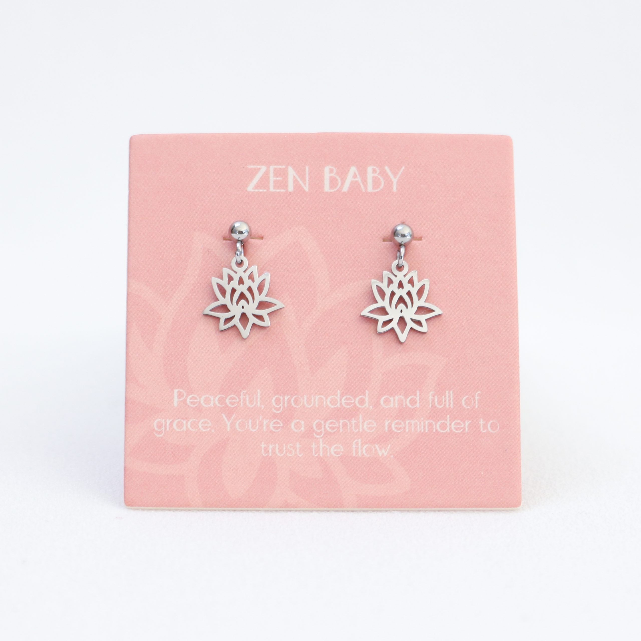 Zen Baby Drop Earrings Silver