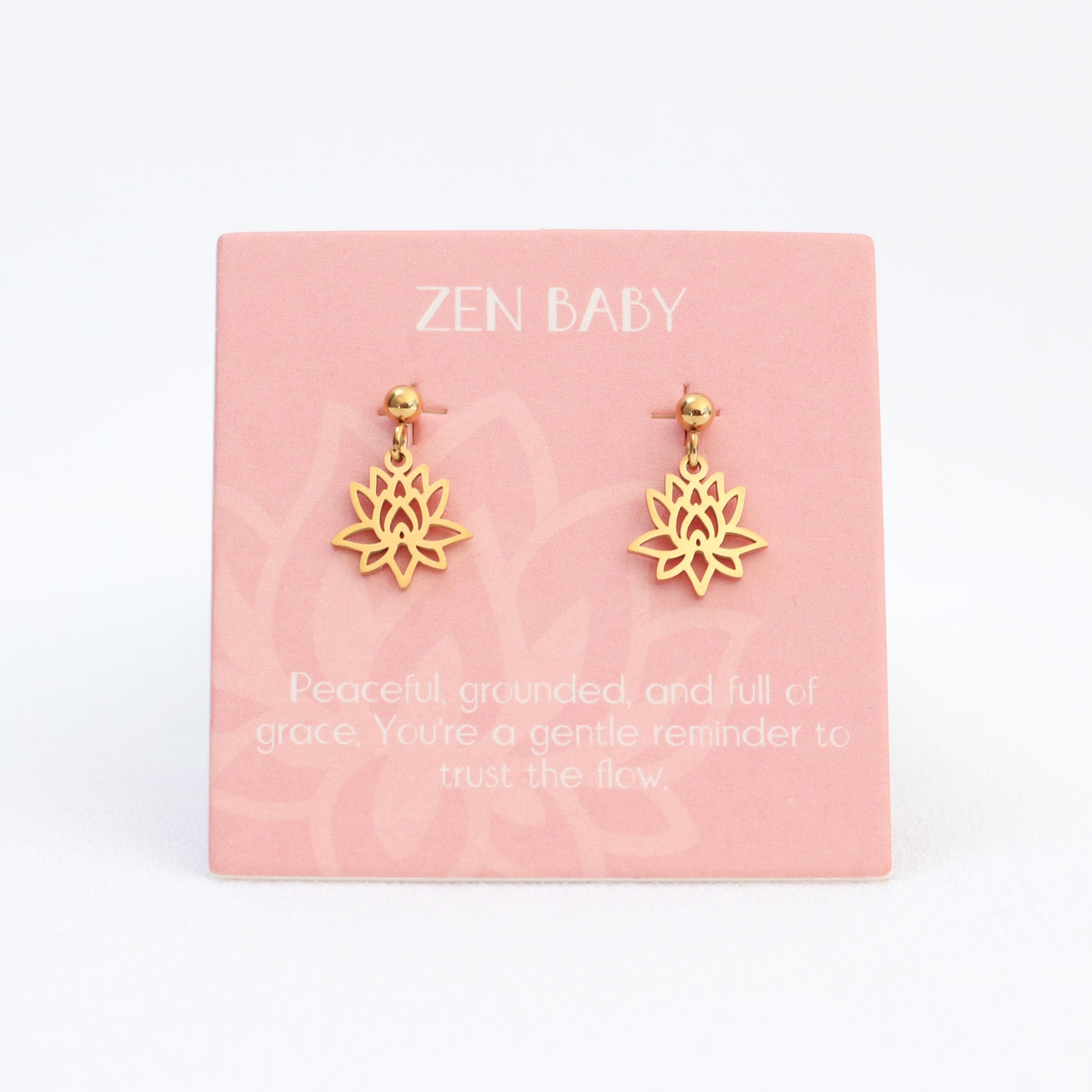 Zen Baby Drop Earrings Gold