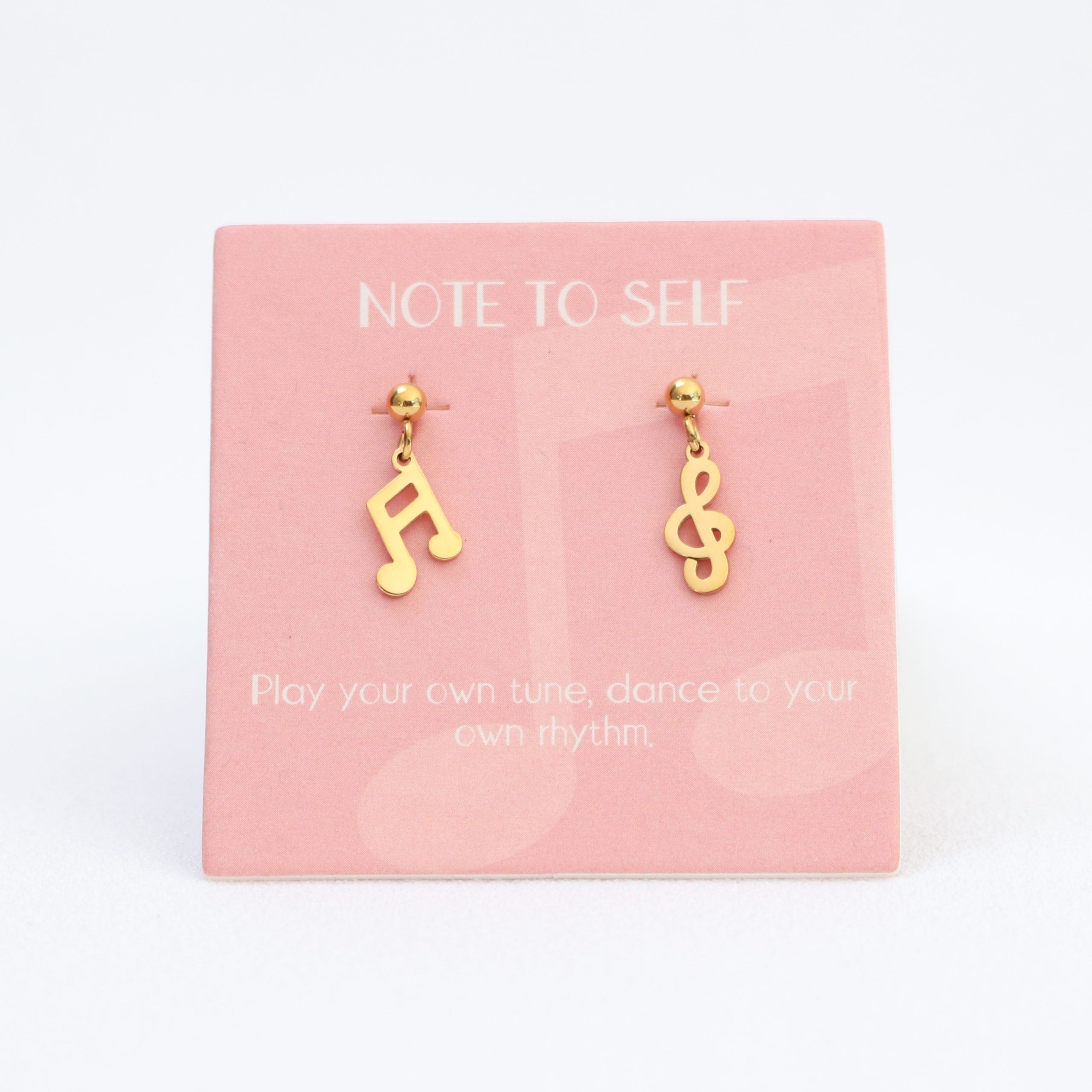 Note To Self Drop Earrings Gold
