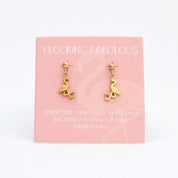 Flocking Fabulous Drop Earrings Gold