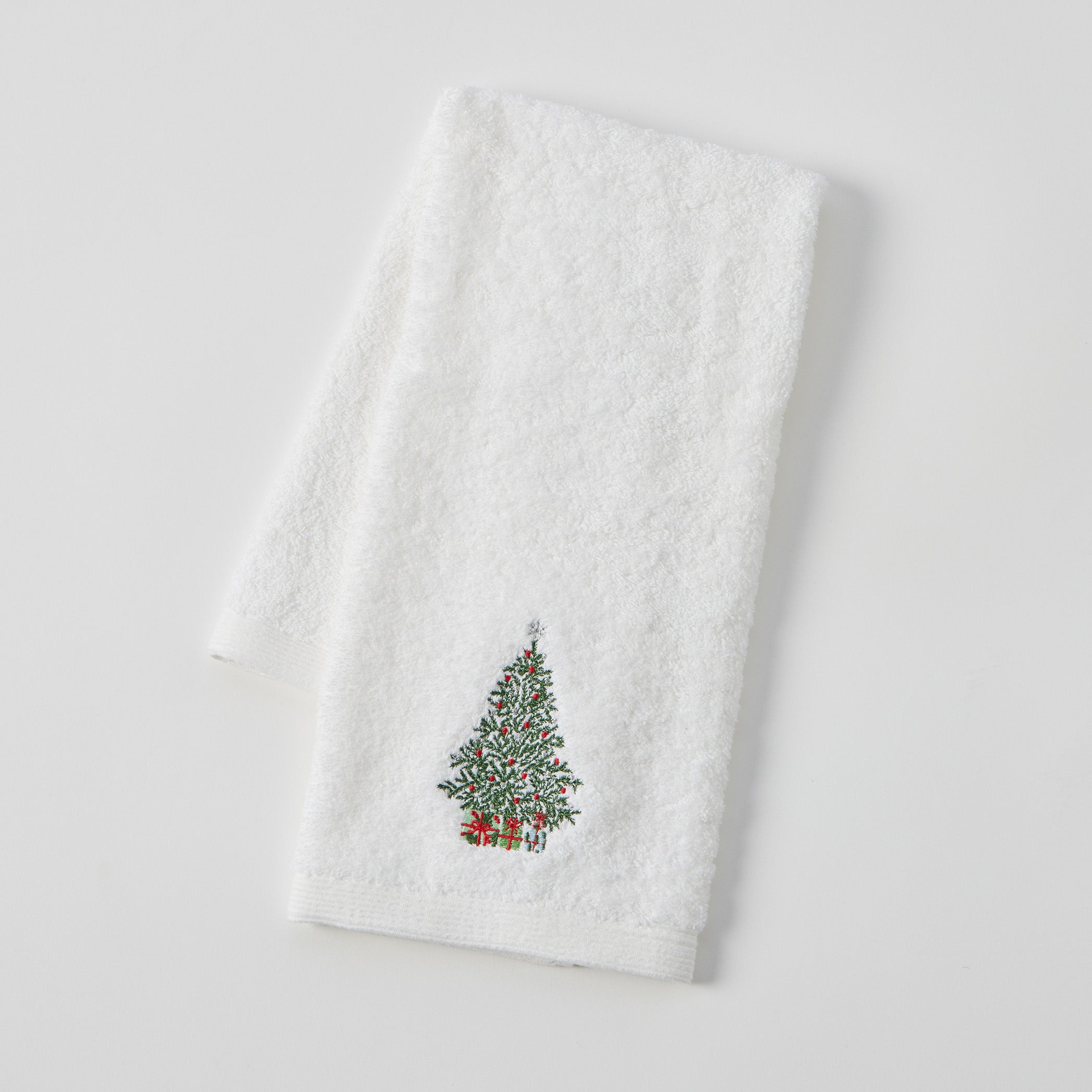Seasons Greetings Christmas Hand Towel Christmas Tree