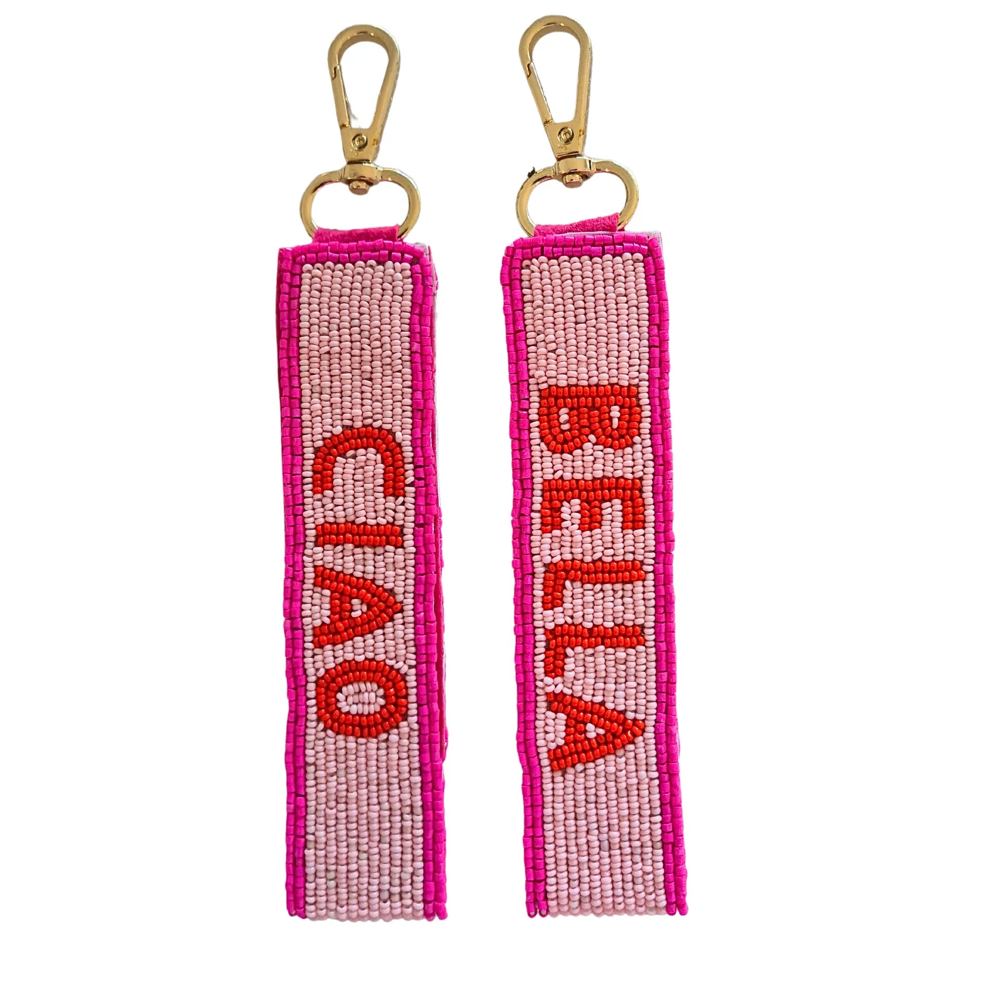 Beaded Keychain Ciao Bella Pink