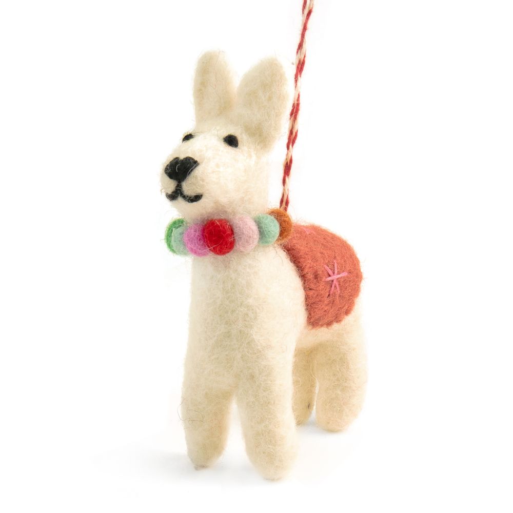 Lily Llama Felt Christmas Decoration