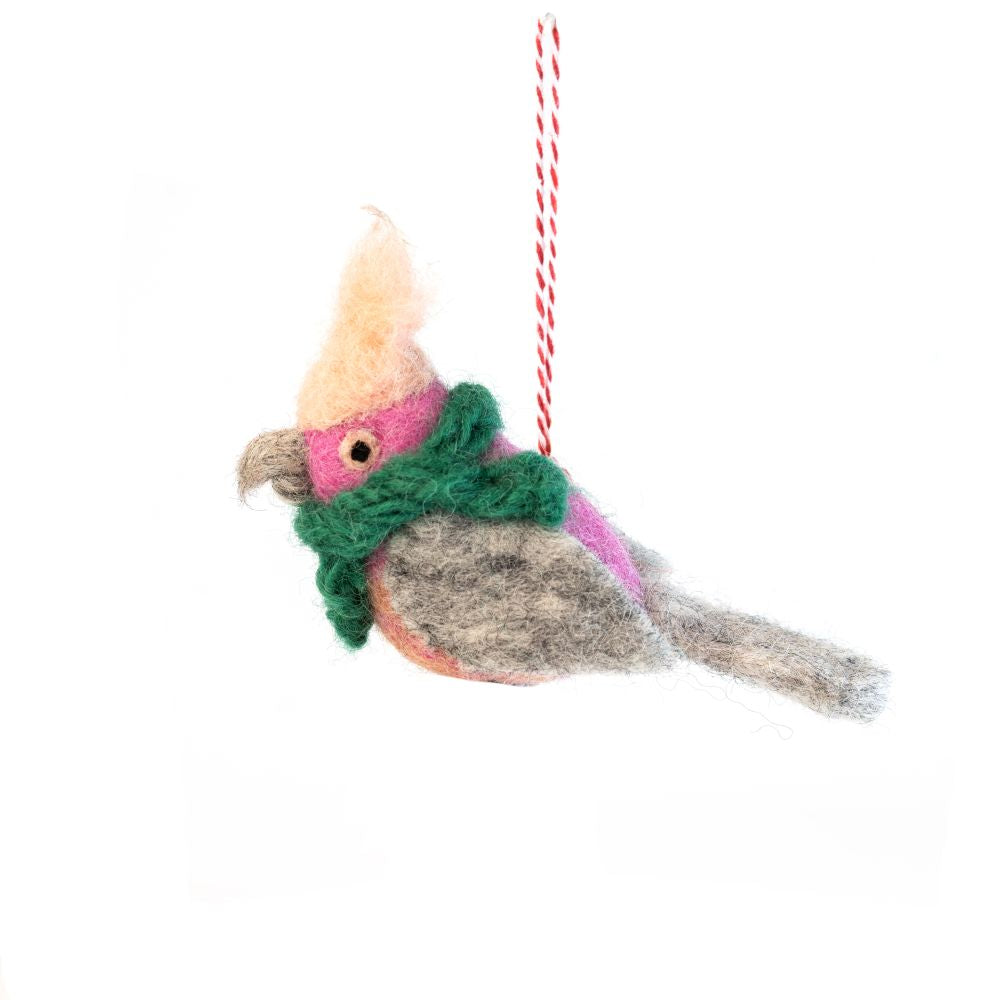 Pink Galah Gerry Felt Christmas Decoration