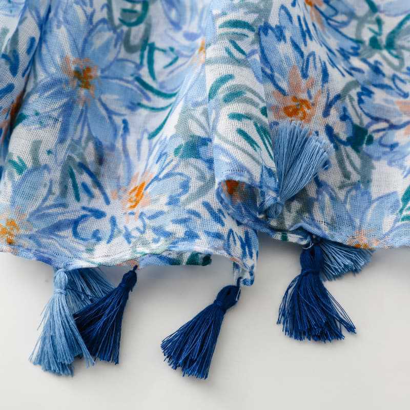 Pretty Blue Flora Scarf