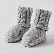 Cable Knit Booties Grey