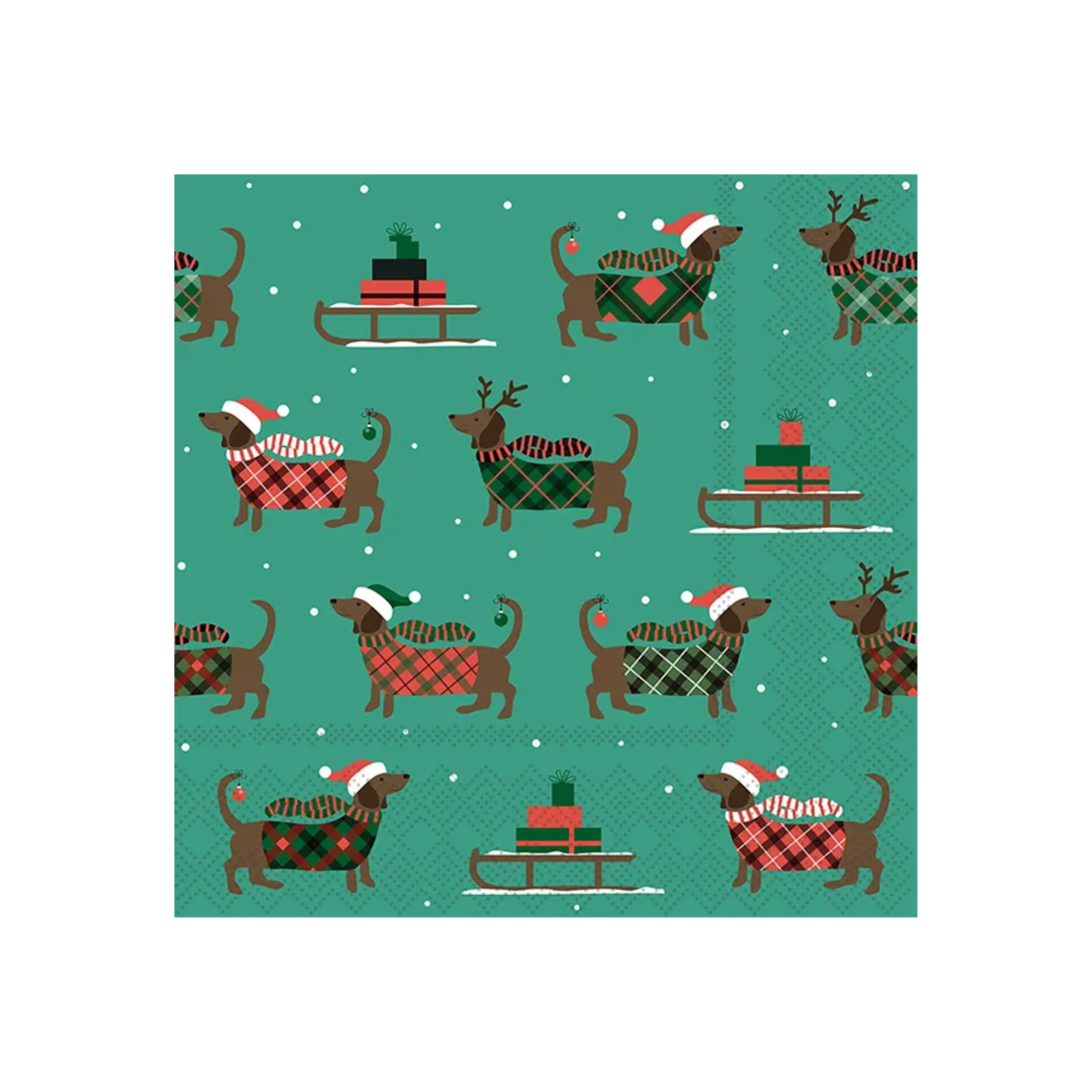Sausage Dog Christmas Paper Napkins