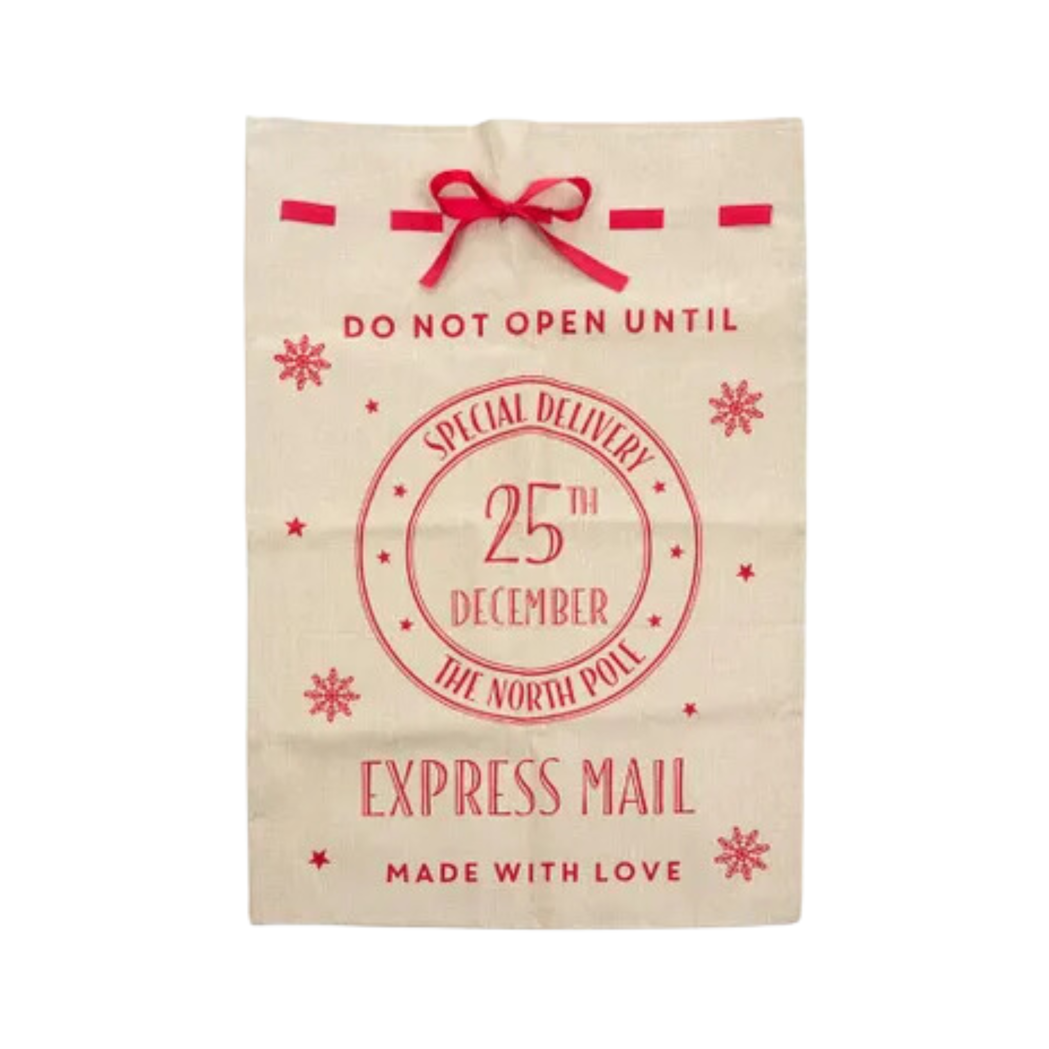 Christmas Fabric Santa Sack Natural