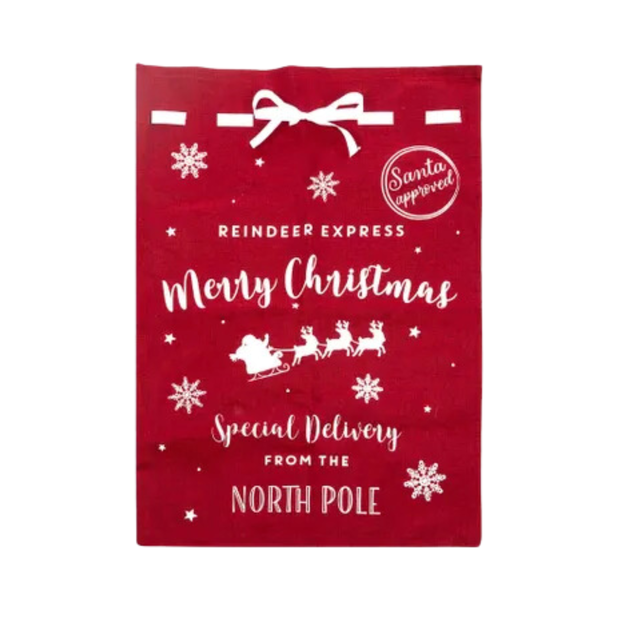 Christmas Fabric Santa Sack Red