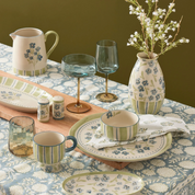 Olga Ceramic Bowl Blue & Olive Stripe