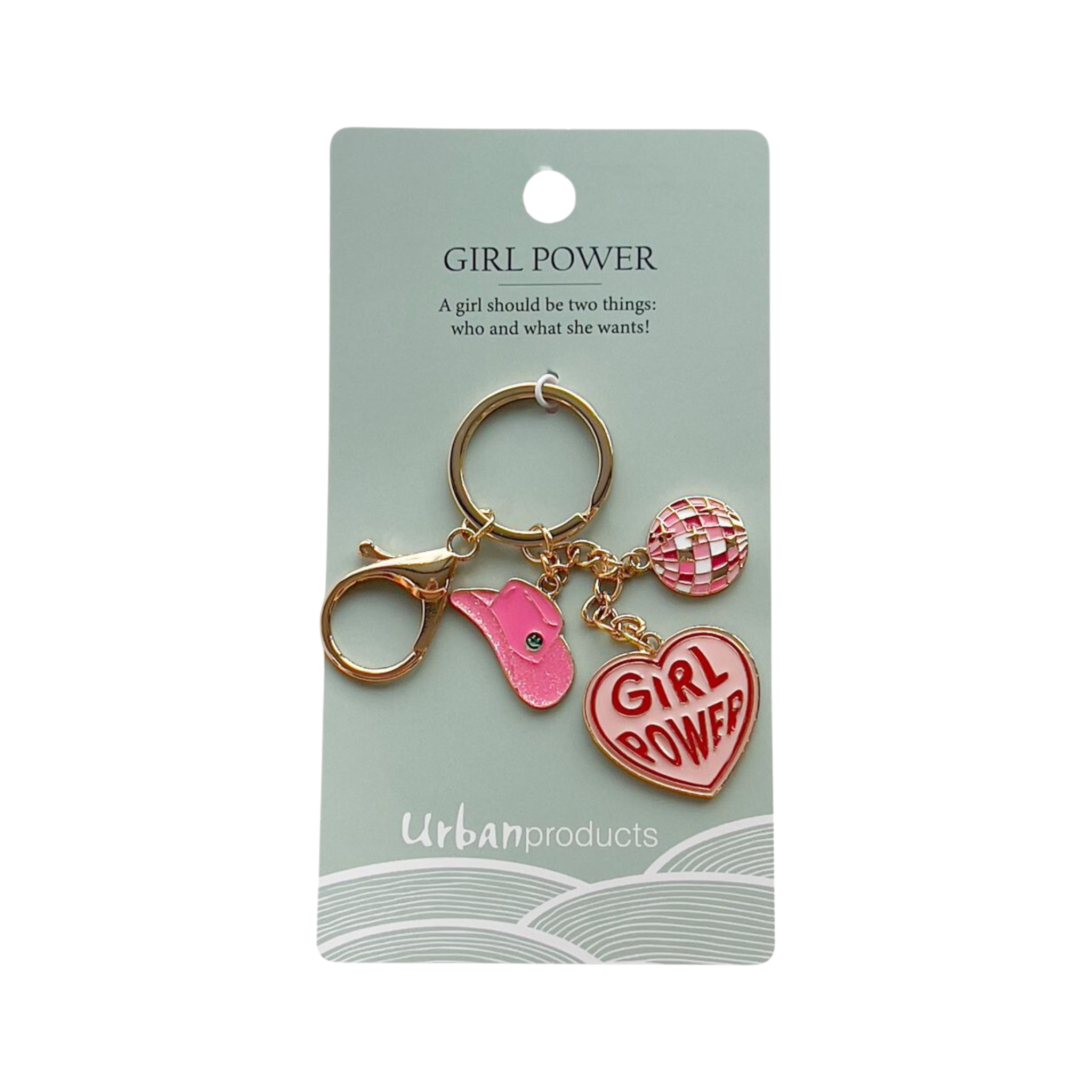 Girl Power Keyring Pink