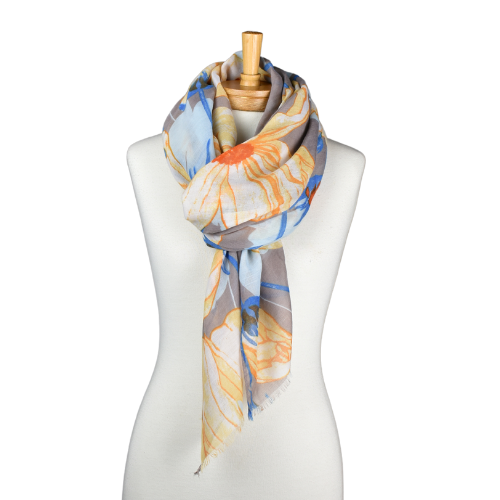 Grey Windflower Scarf